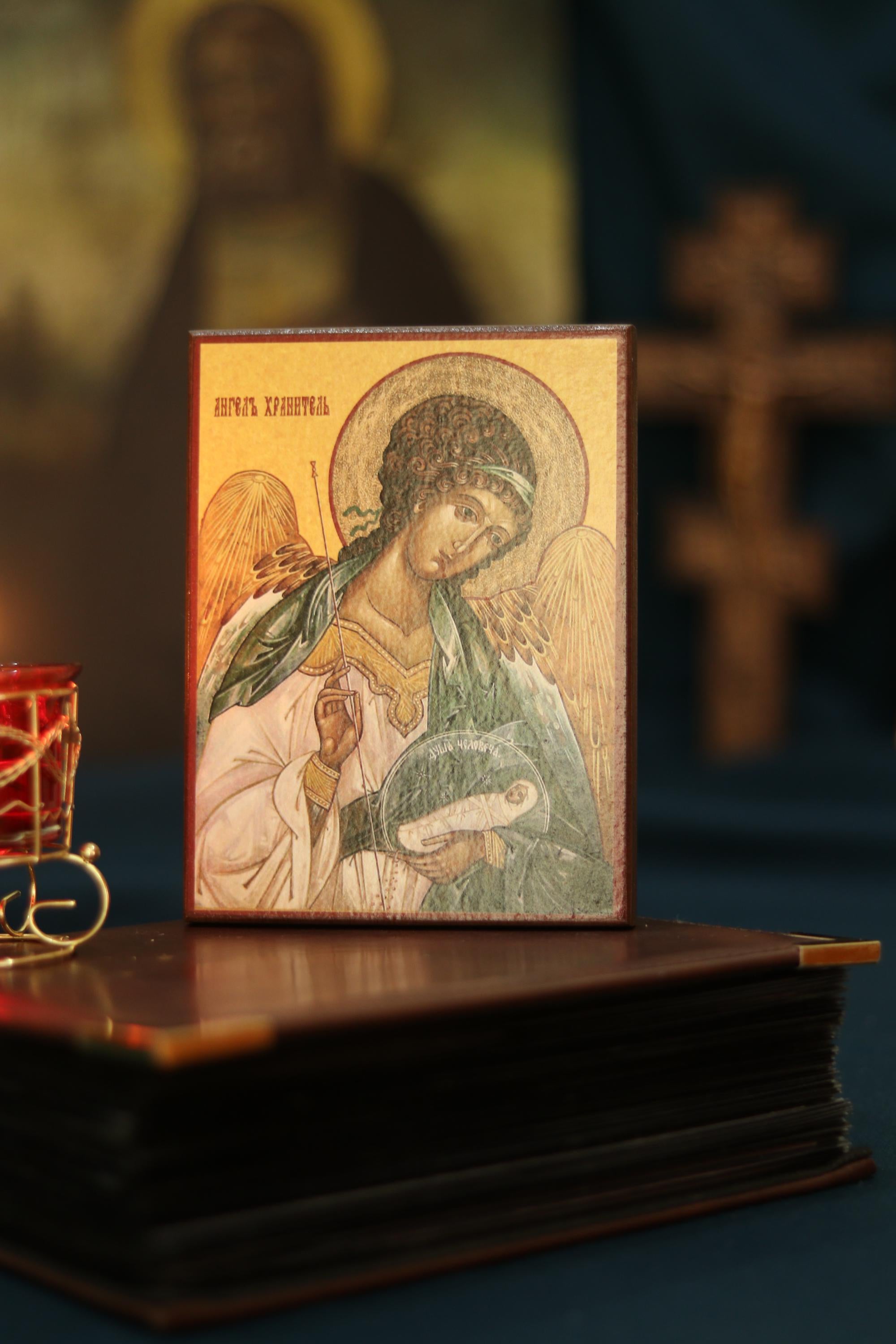 Wooden Icon Orthodox Icon , Guardian Angel Icon, Christian Icon