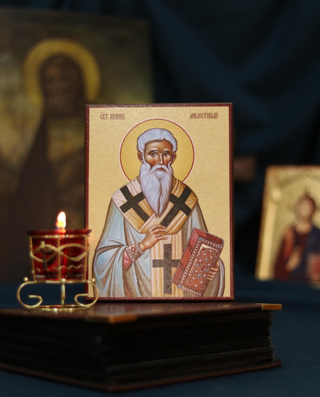 Saint John the Merciful Orthodox Wooden Icon Christian Prayer