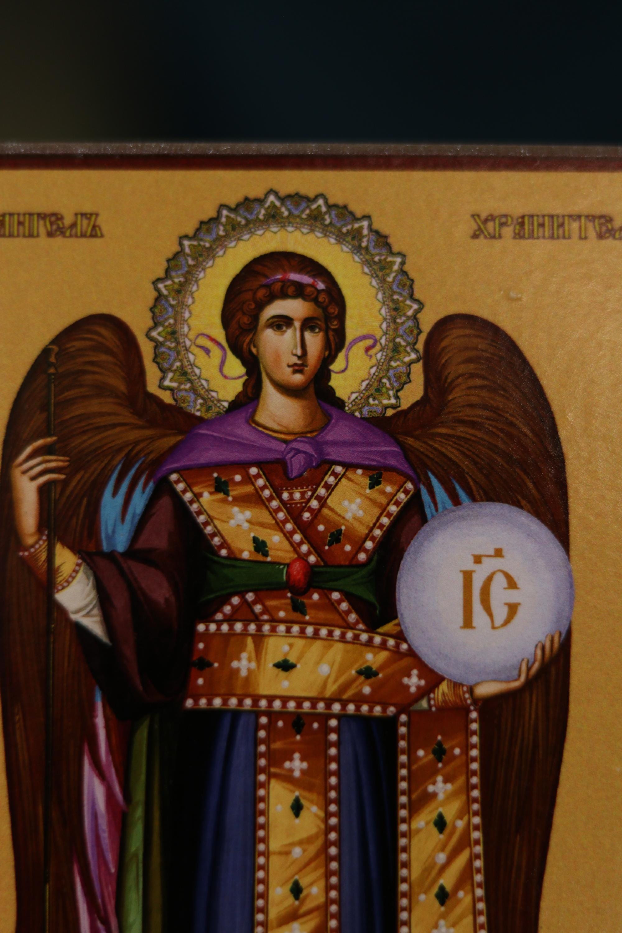 Archangel Michael Wooden Icon Orthodox Religious Plaque