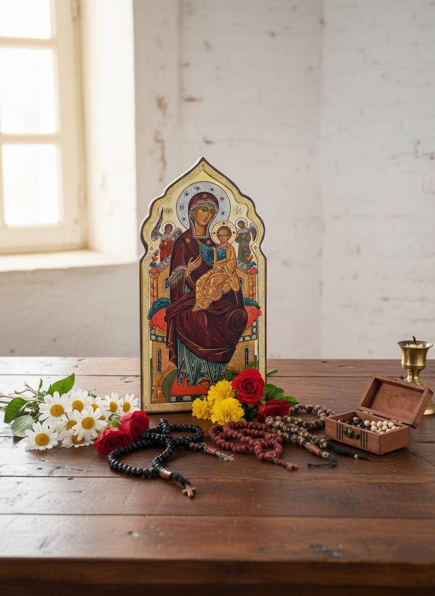 Icon Diptych 12.6 in, Orthodox Icons, Jesus Christ, Virgin Mary, Christian Gift, Religious Decor, Wedding Gift, Home Altar
