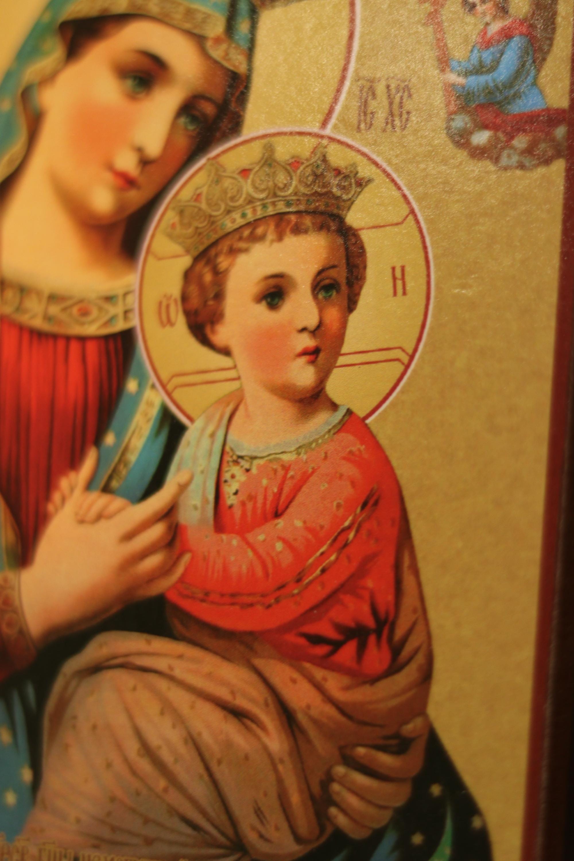 Wooden Icon Orthodox Icon . Our Lady of Perpetual Help, Virgin Mary, Mother of