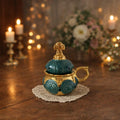 Green Ceramic Incense Burner 4.3 inches, Orthodox Censer, Christian Prayer Incense Holder