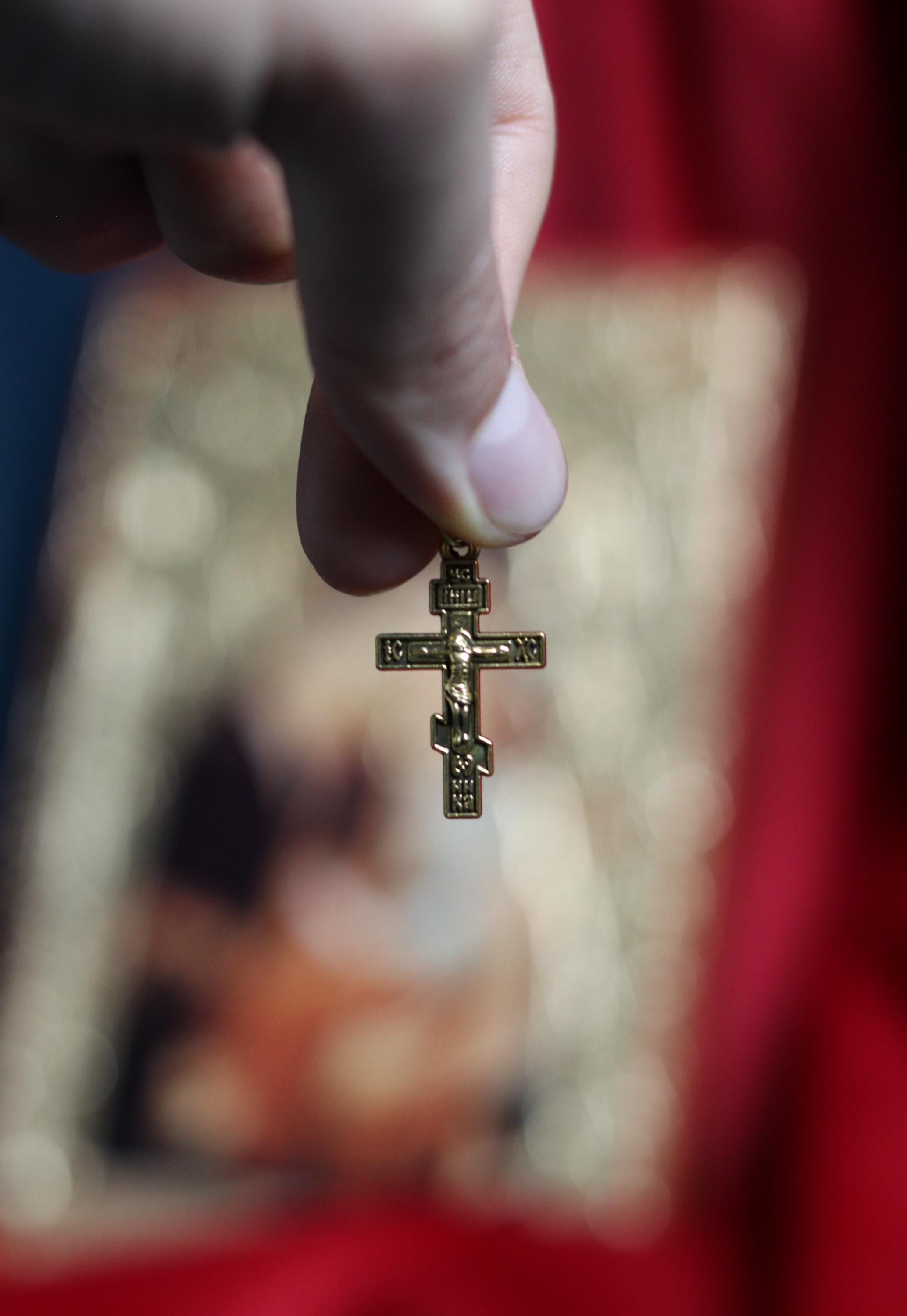Orthodox Cross Necklace, Large Jesus cross pendant with Jesus Christ, Christian Cross Pendant, Crucifix necklace.