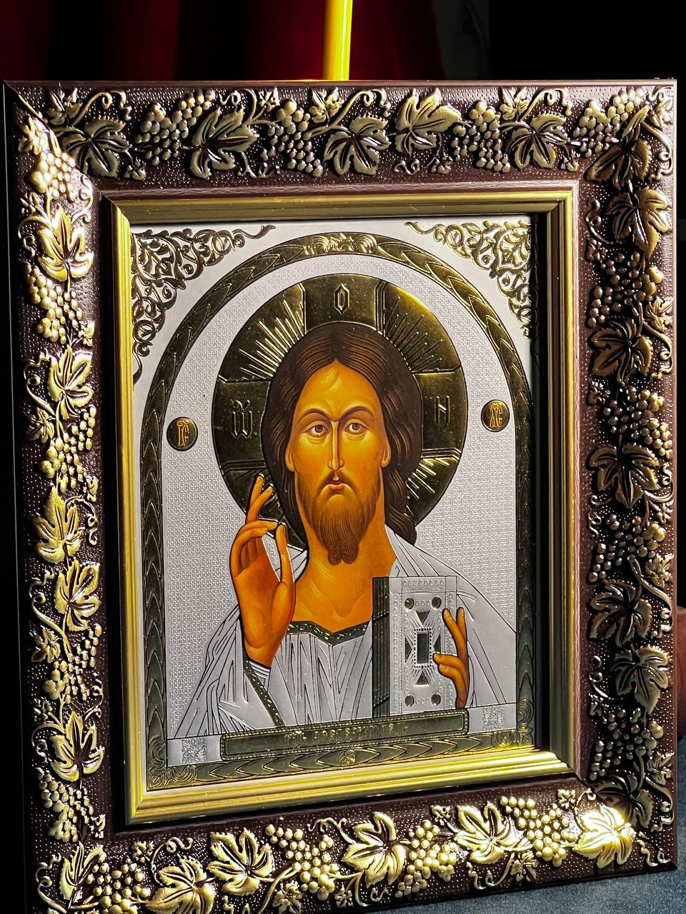 Jesus icon, Orthodox icon, Orthodox christian, Jesus painting, Jesus art, Christianity art, Godparent gift, Lord Pantocrator, Icon 21x24 cm