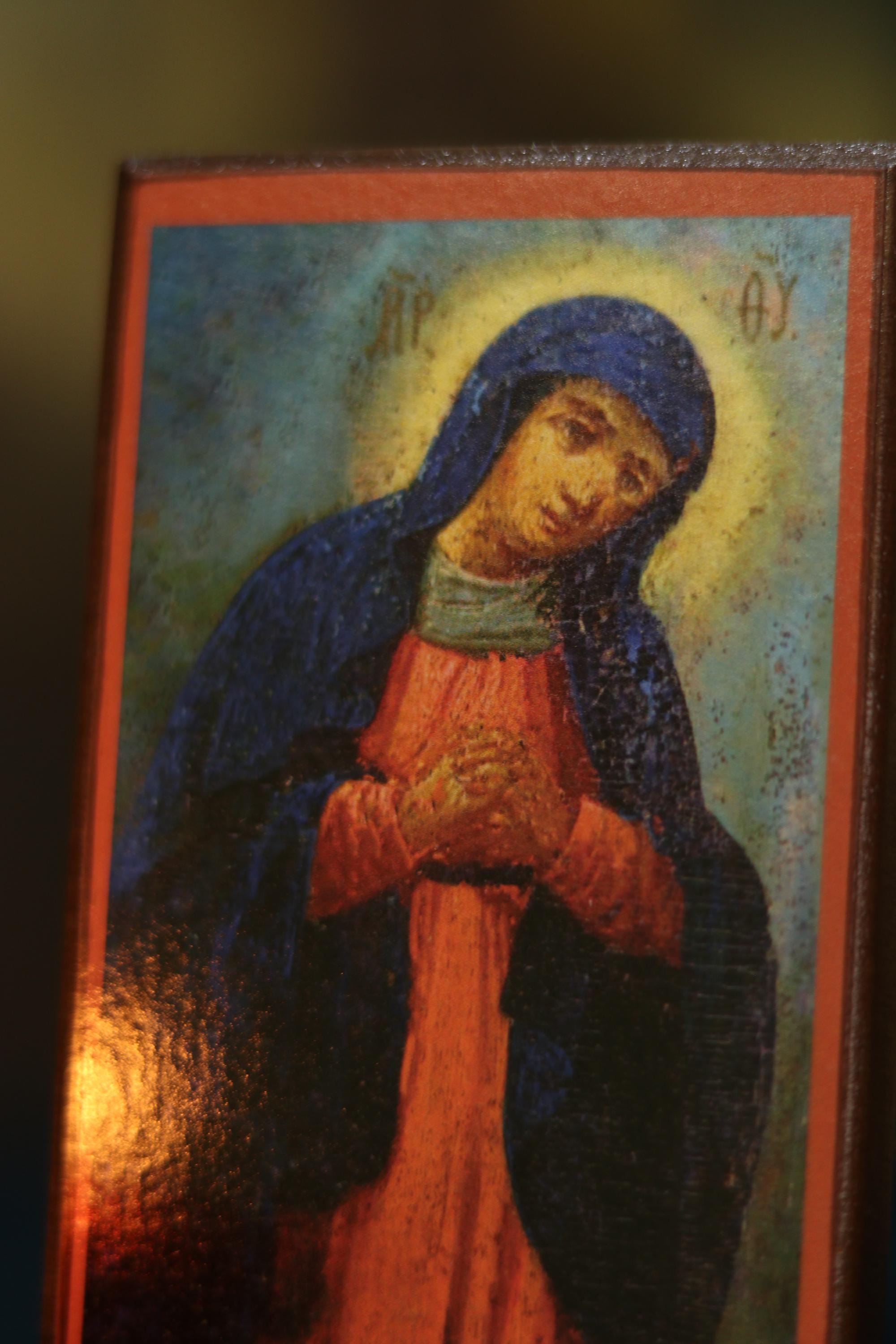 Orthodox Wooden Icon ., Sorrowful Mother of God