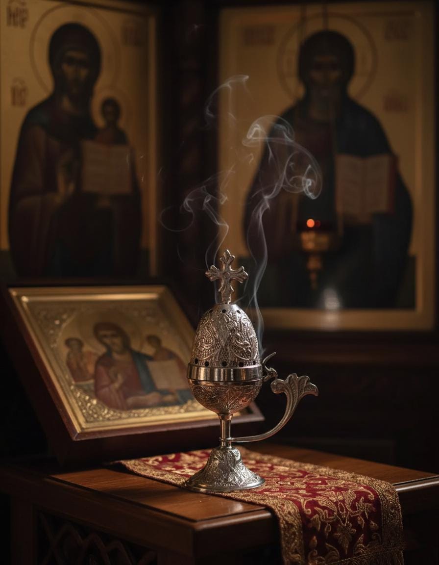 Metal Orthodox Incense Burner 7.5in, Greek Censer, Church Incense Holder, Byzantine Censer, Altar Supply, Prayer Tool