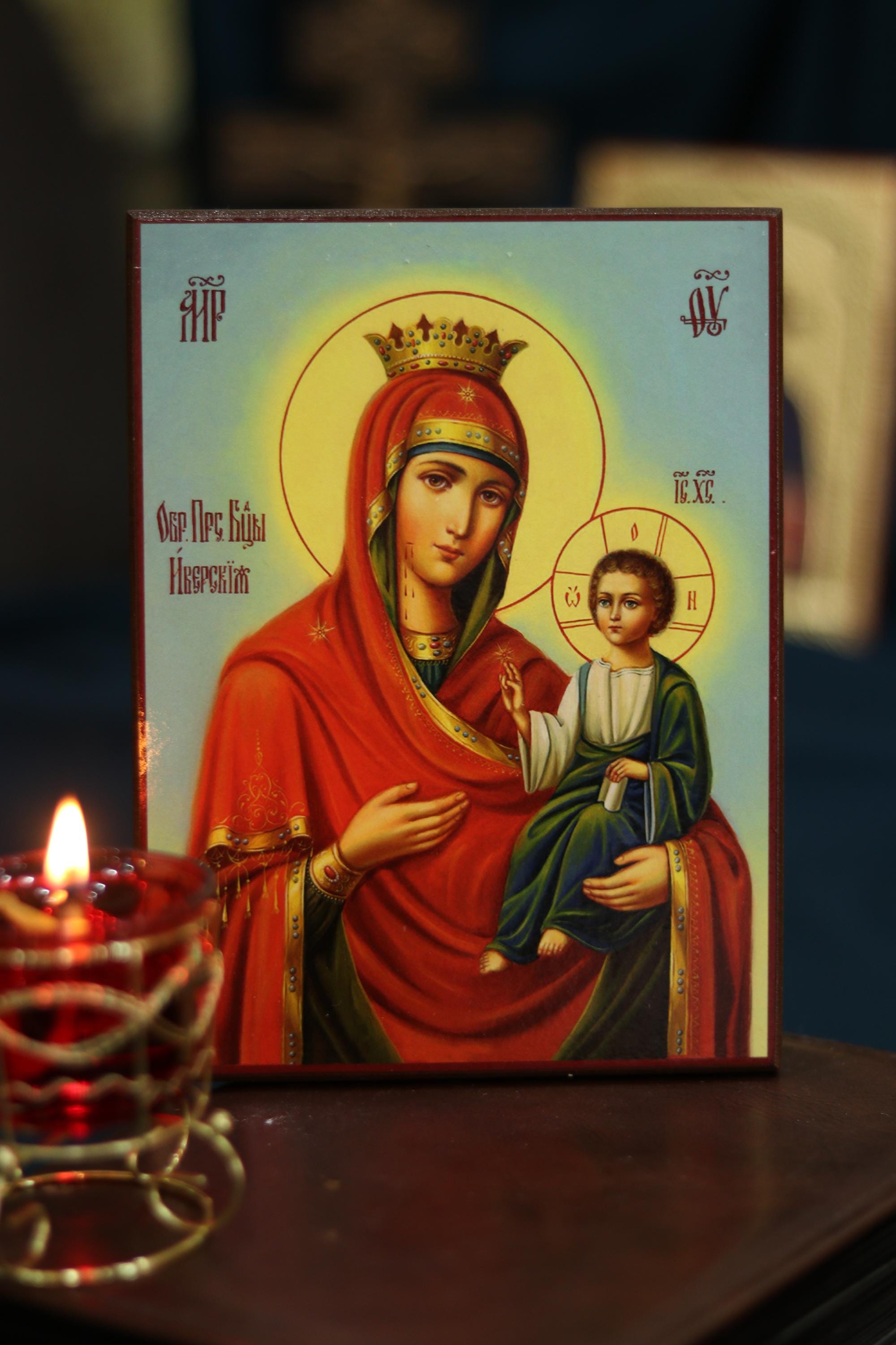 Virgin Mary Icon on Wood, 6.3x7.9in Orthodox Religious Wall Decor