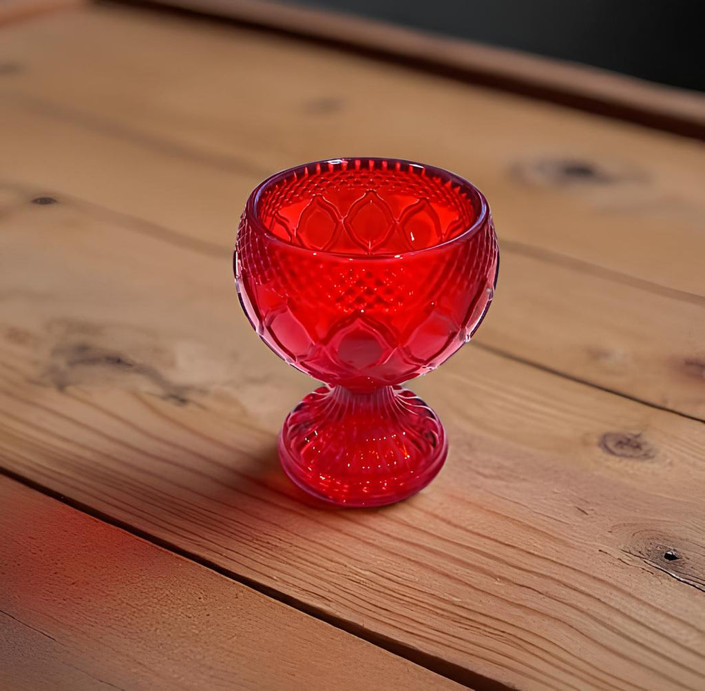 Red Glass Icon Lamp 2.55x3.93 in, Oil Lamp, Retro Lamp, Hanging Oil Lamp, Oil Candle, Vintage Oil Lamp, Orthodox Christian
