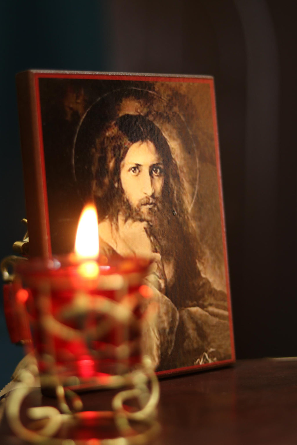 Wooden Icon Orthodox Icon Jesus Christ Savior, Traditional Christian Prayer