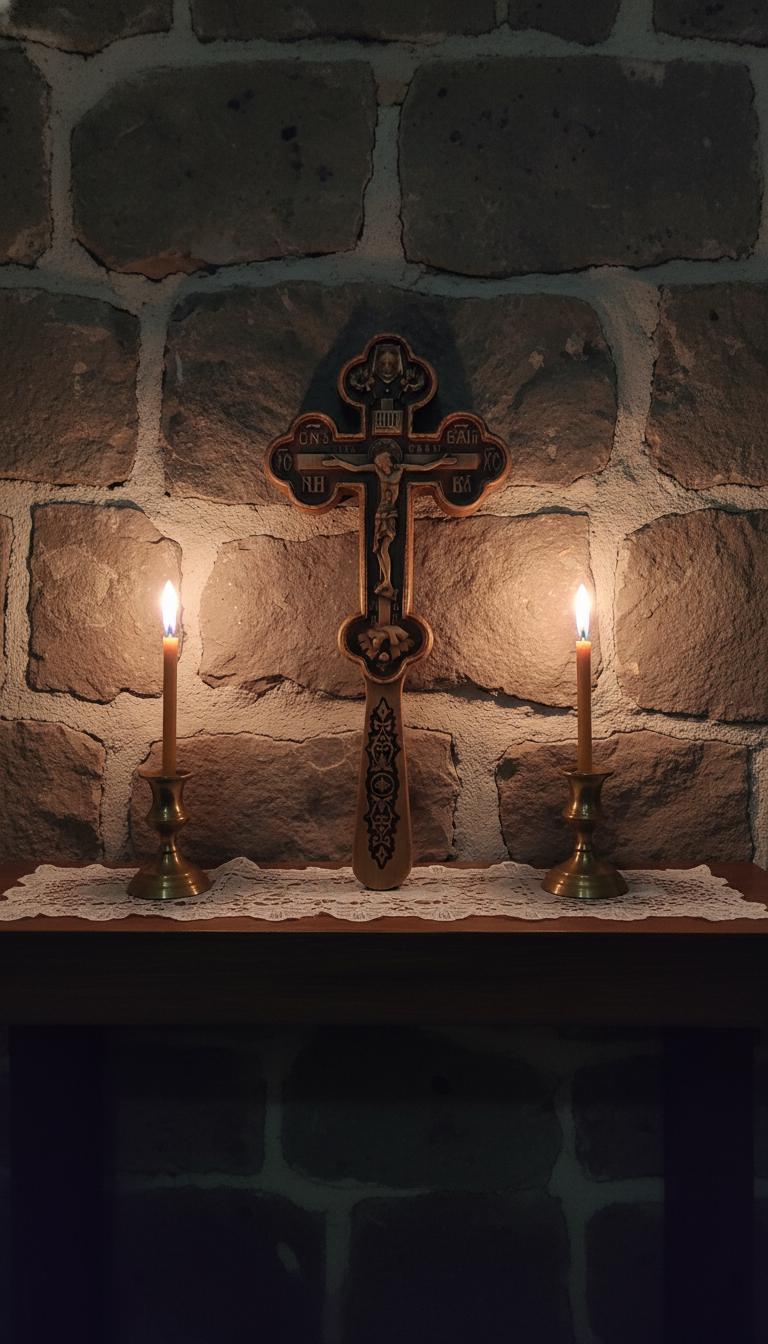 Orthodox Wooden Crucifix, Handcrafted Beech Wood Cross