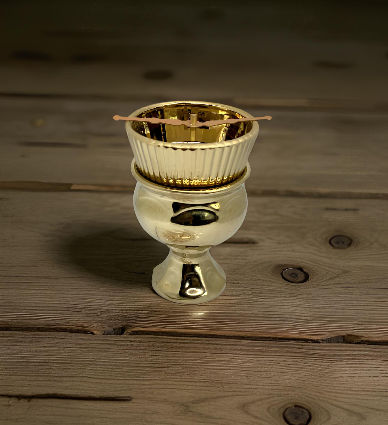 Orthodox Ceramic Handmade Oil Lamp 4.7 in