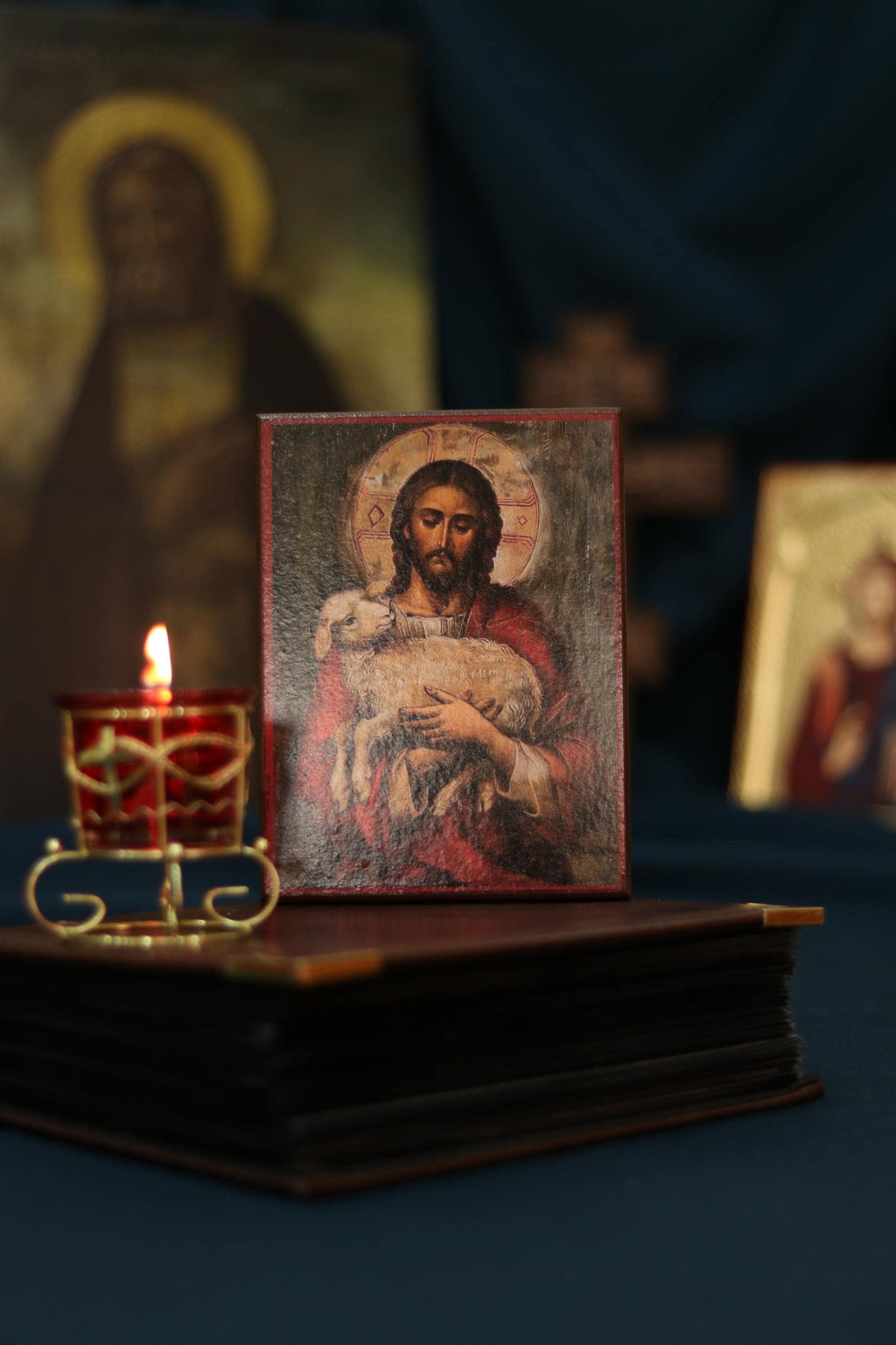 Orthodox Icon Jesus Christ Good Shepherd Wooden Icon