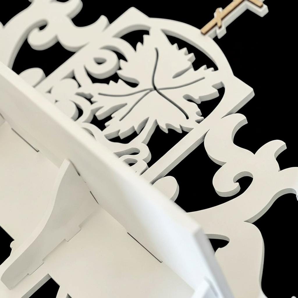 Birch Plywood Iconostasis 31.9 in, Orthodox Home Icon Stand, Prayer Corner Shelf