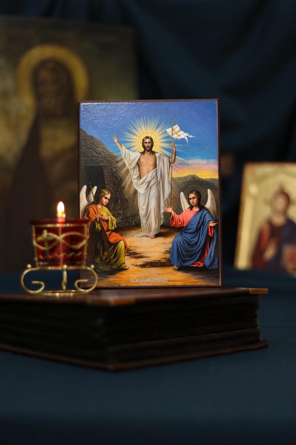 Resurrection of Christ Wooden Icon Orthodox 6.3x4.7 in