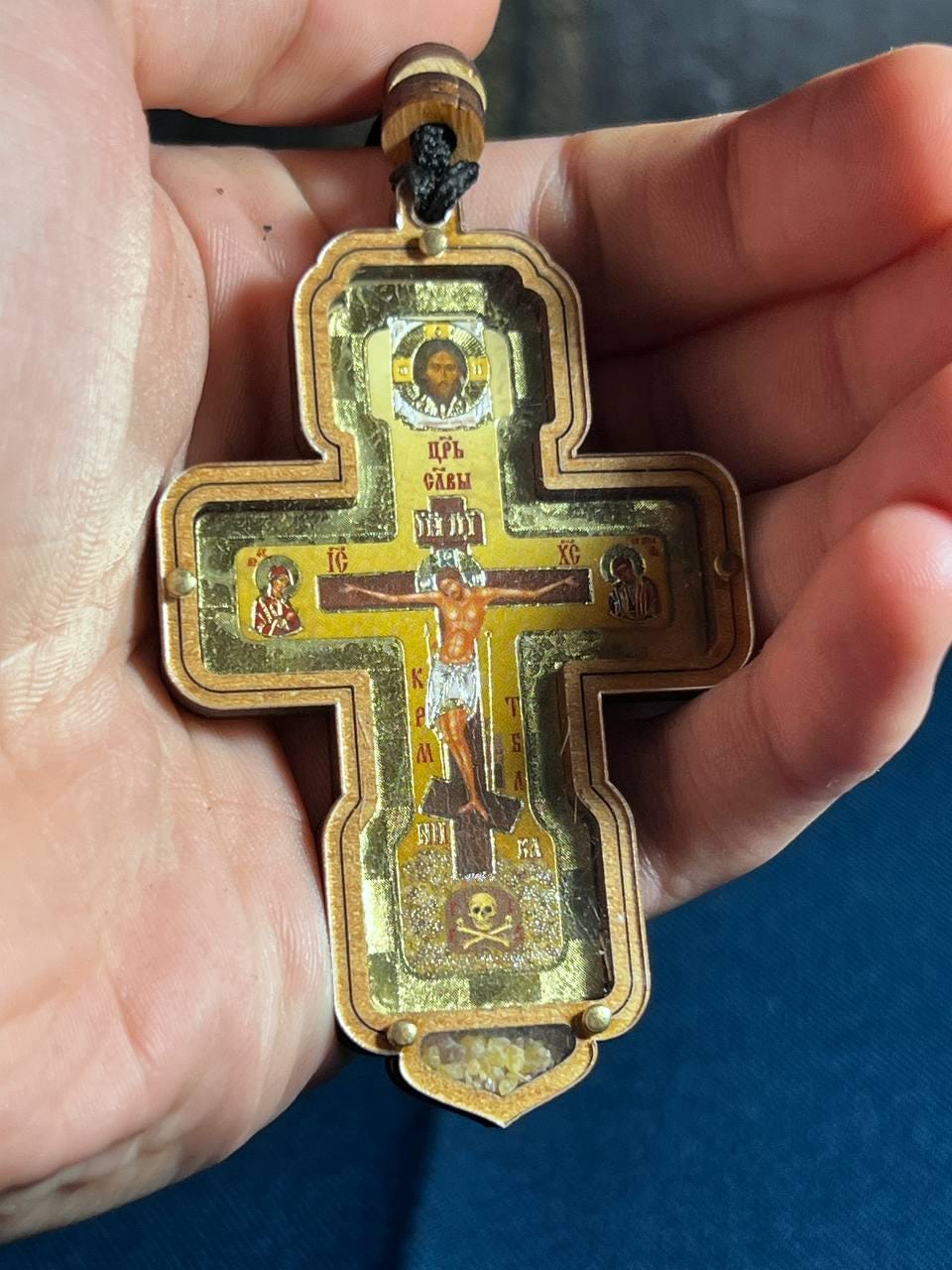 Wooden cross. Orthodox cross. Wooden car orthodox cross. Crucifix. Wood cross. Wooden car cross. Christian cross. Religious car decor