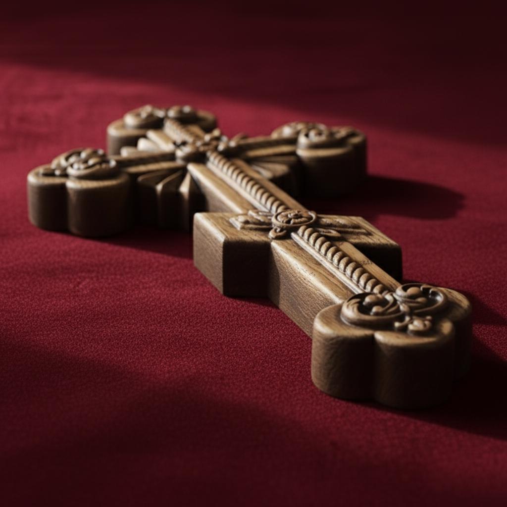 Orthodox Wooden Crucifix, Handcrafted Beech Wood Cross