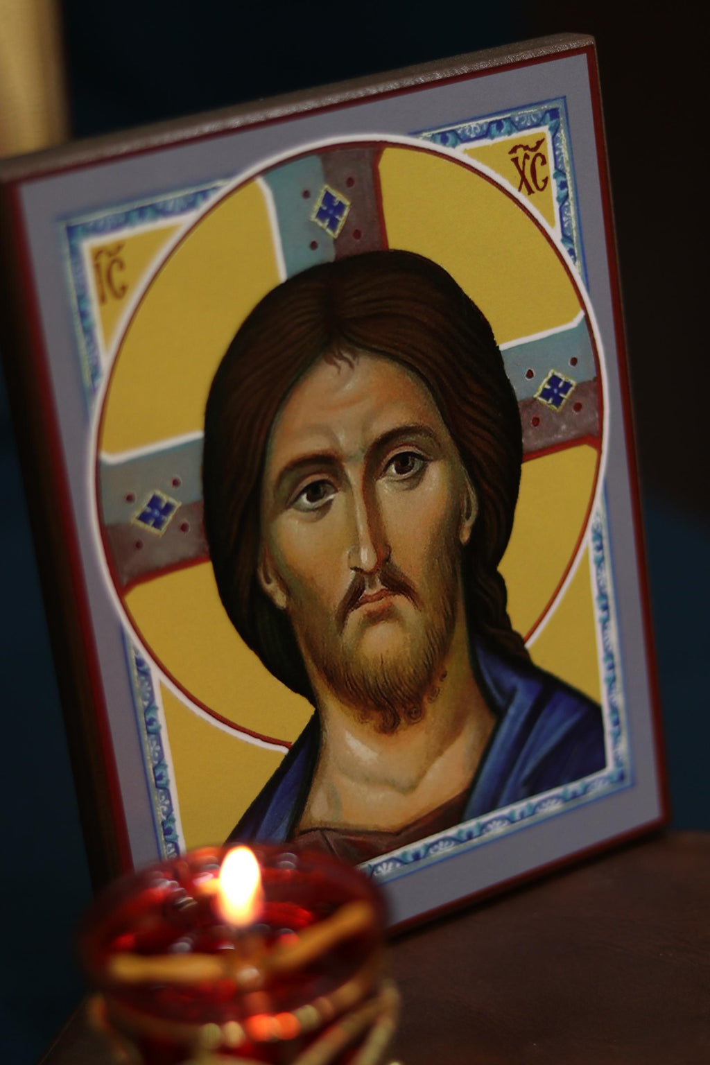 Jesus Christ Pantocrator Icon Wooden Orthodox 7.9x5.9in