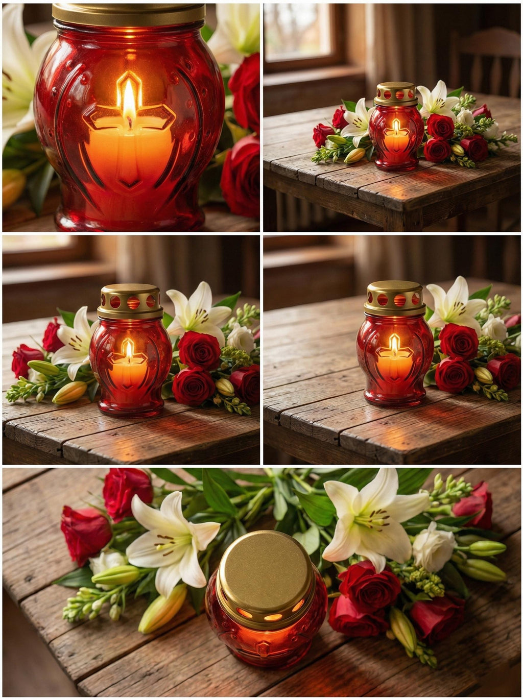 Glass Vigil Lamp 8h, Red Candle Lamp, Orthodox Lampada, Memorial Candle, Church Candle Holder