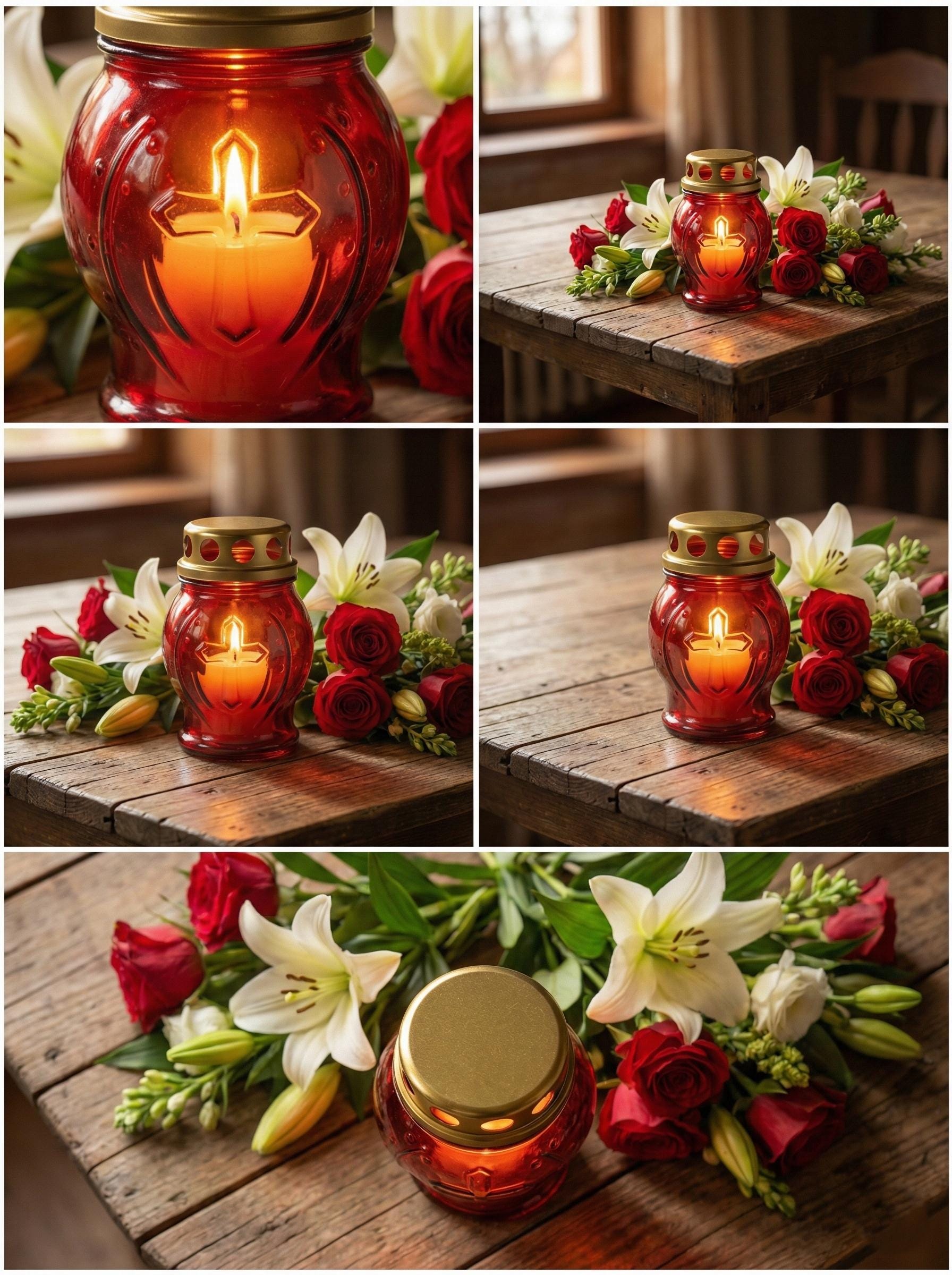 Glass Vigil Lamp 8h, Red Candle Lamp, Orthodox Lampada, Memorial Candle, Church Candle Holder