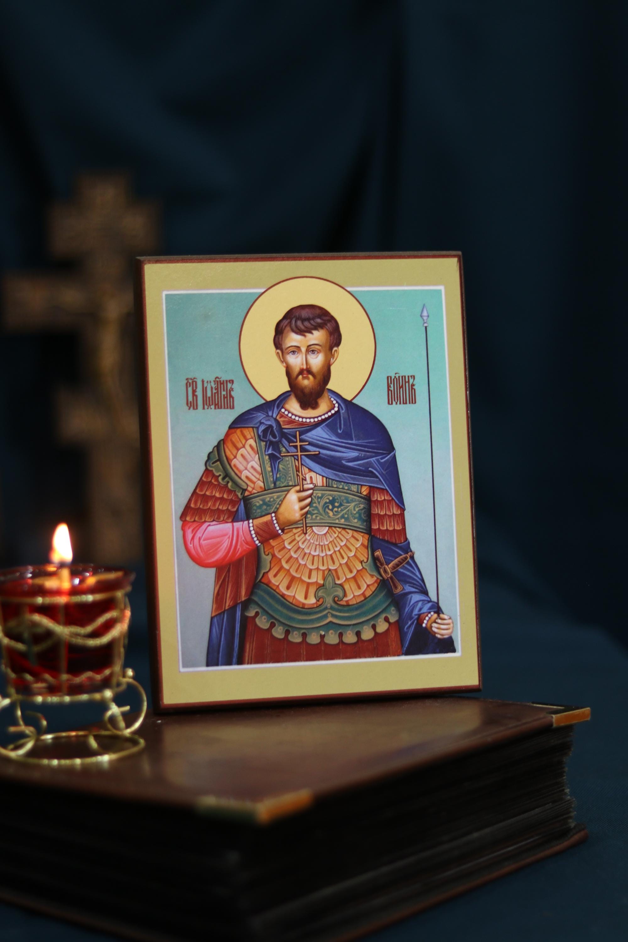 Saint John Warrior Wooden Icon Orthodox Icon Religious Art