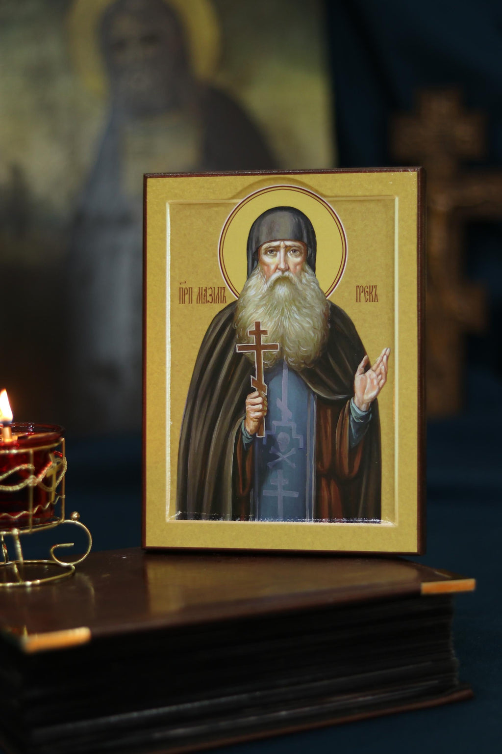 Saint Maximus the Greek Orthodox Wooden Icon Christian Prayer