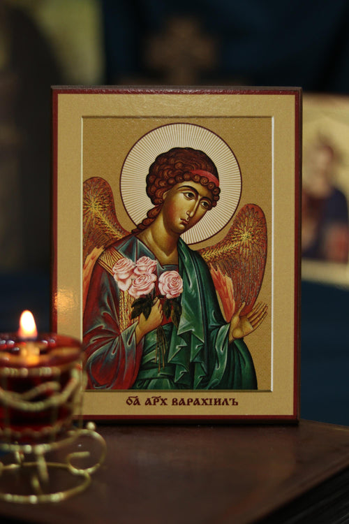 Archangel Barachiel Orthodox Wooden Icon Byzantine Prayer