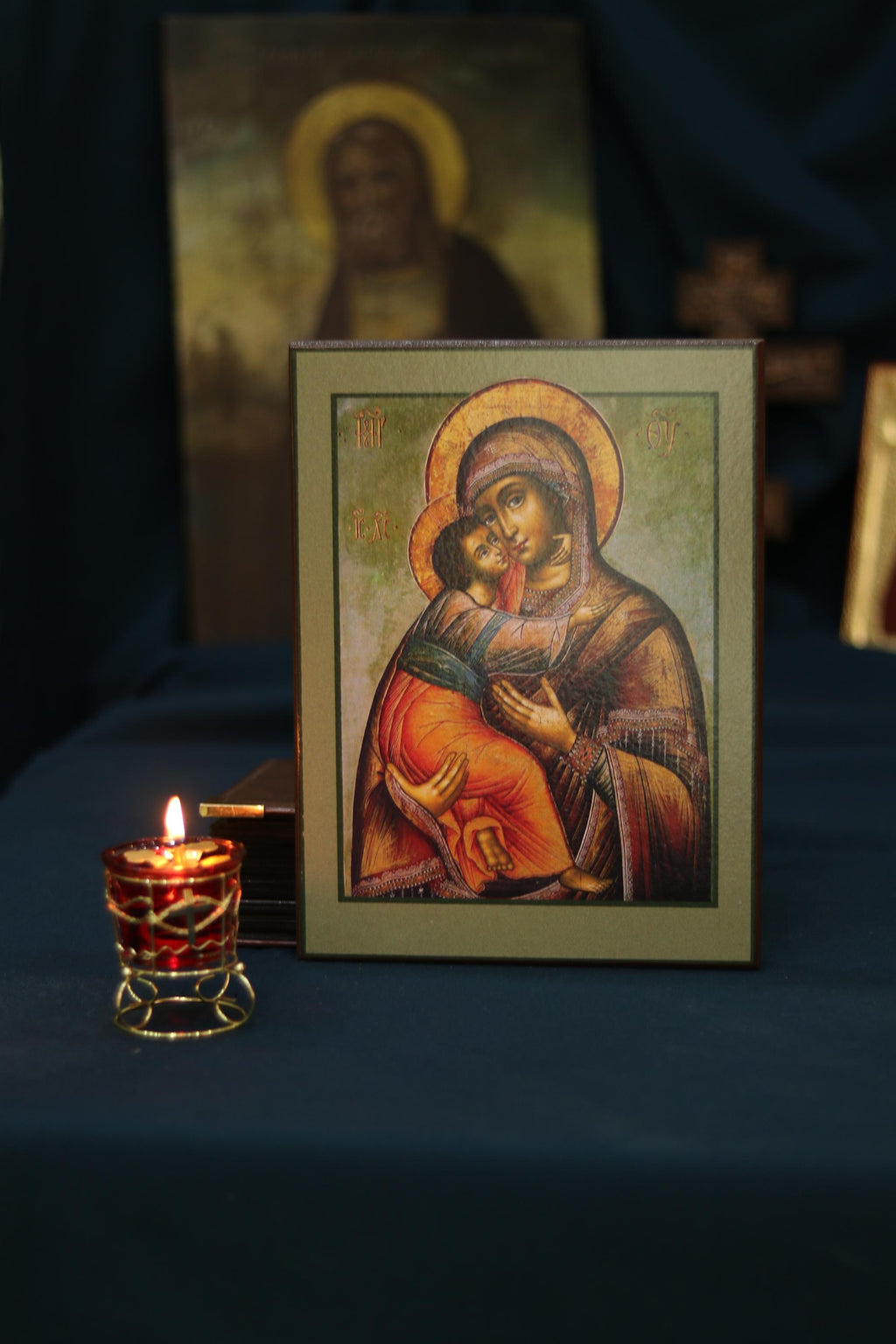 Virgin Mary & Child Wooden Icon, Orthodox Wall Art