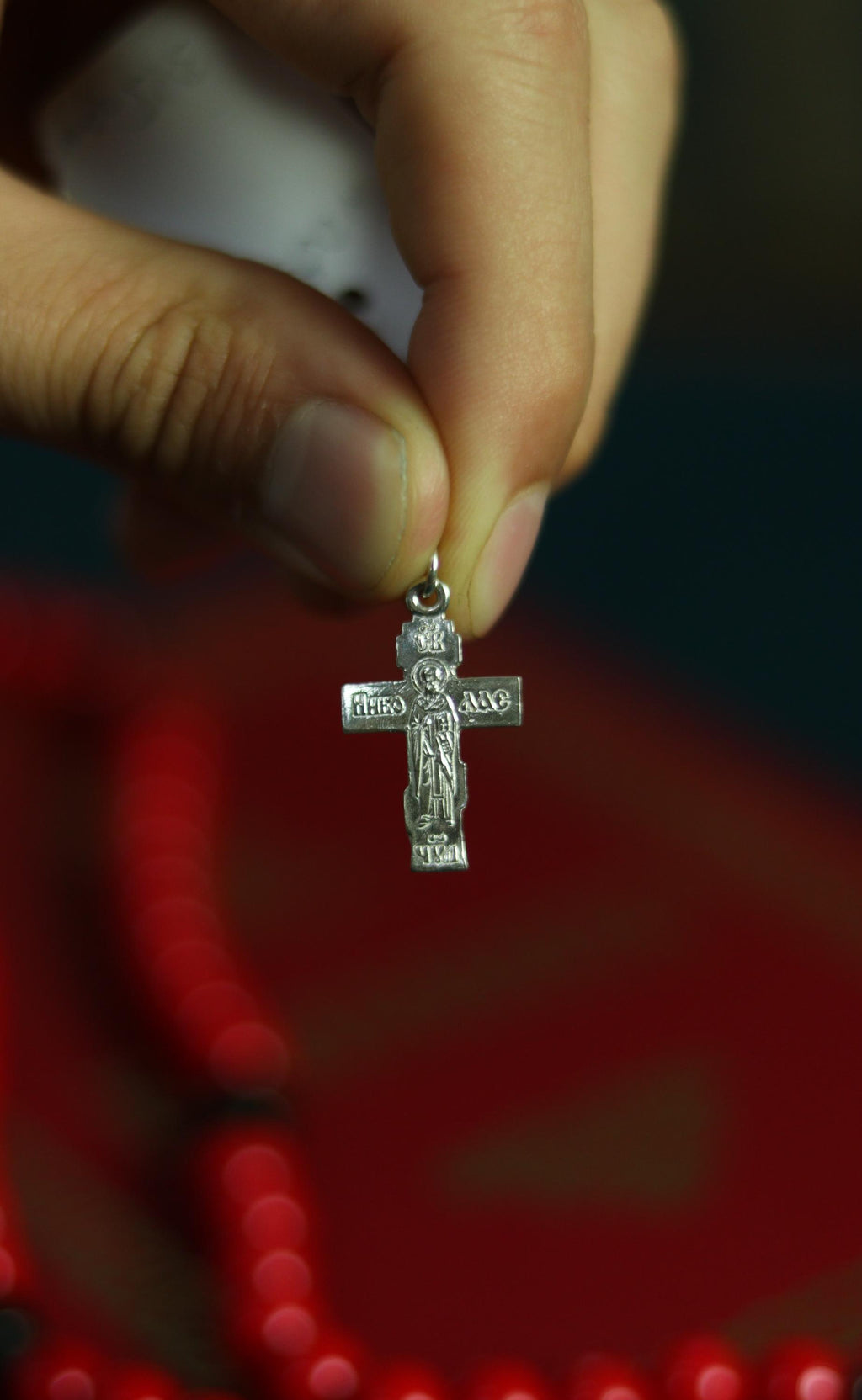 Silver cross 0.78x0.55 in, 1.49 g, Orthodox cross, Christian cross, Crucifix pendant, Religious gift, Jesus Christ cross