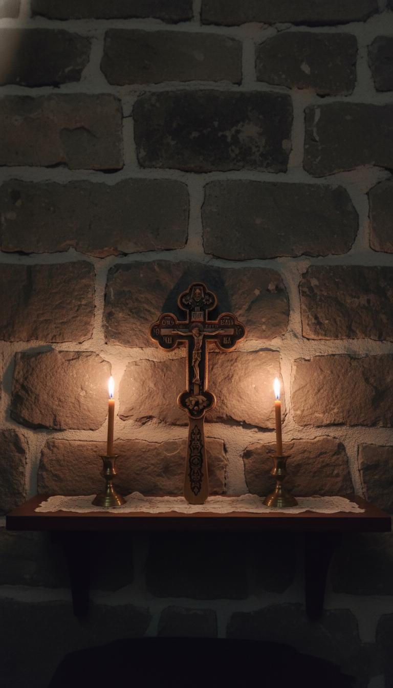 Orthodox Wooden Crucifix, Handcrafted Beech Wood Cross