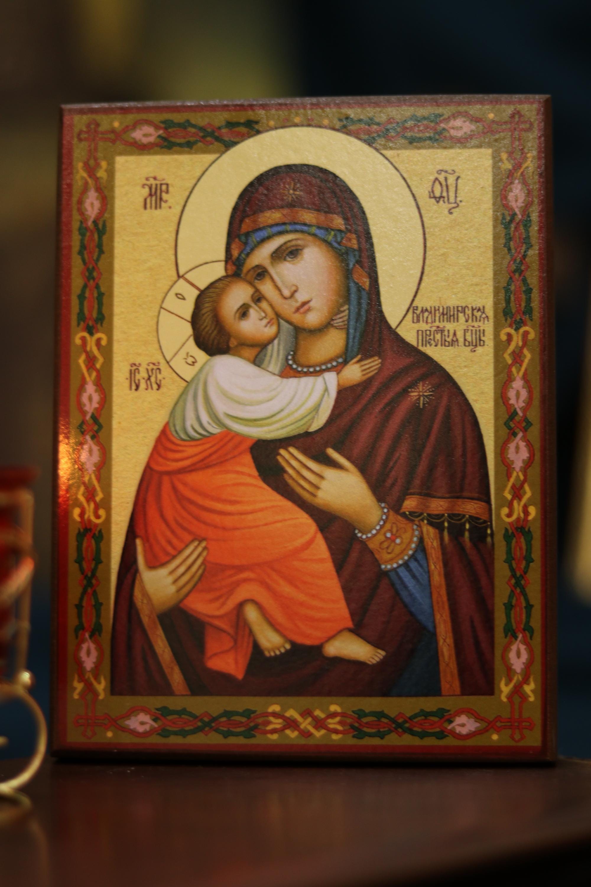Volodymyr Mother of God Icon Wooden Icon Orthodox Icon Art