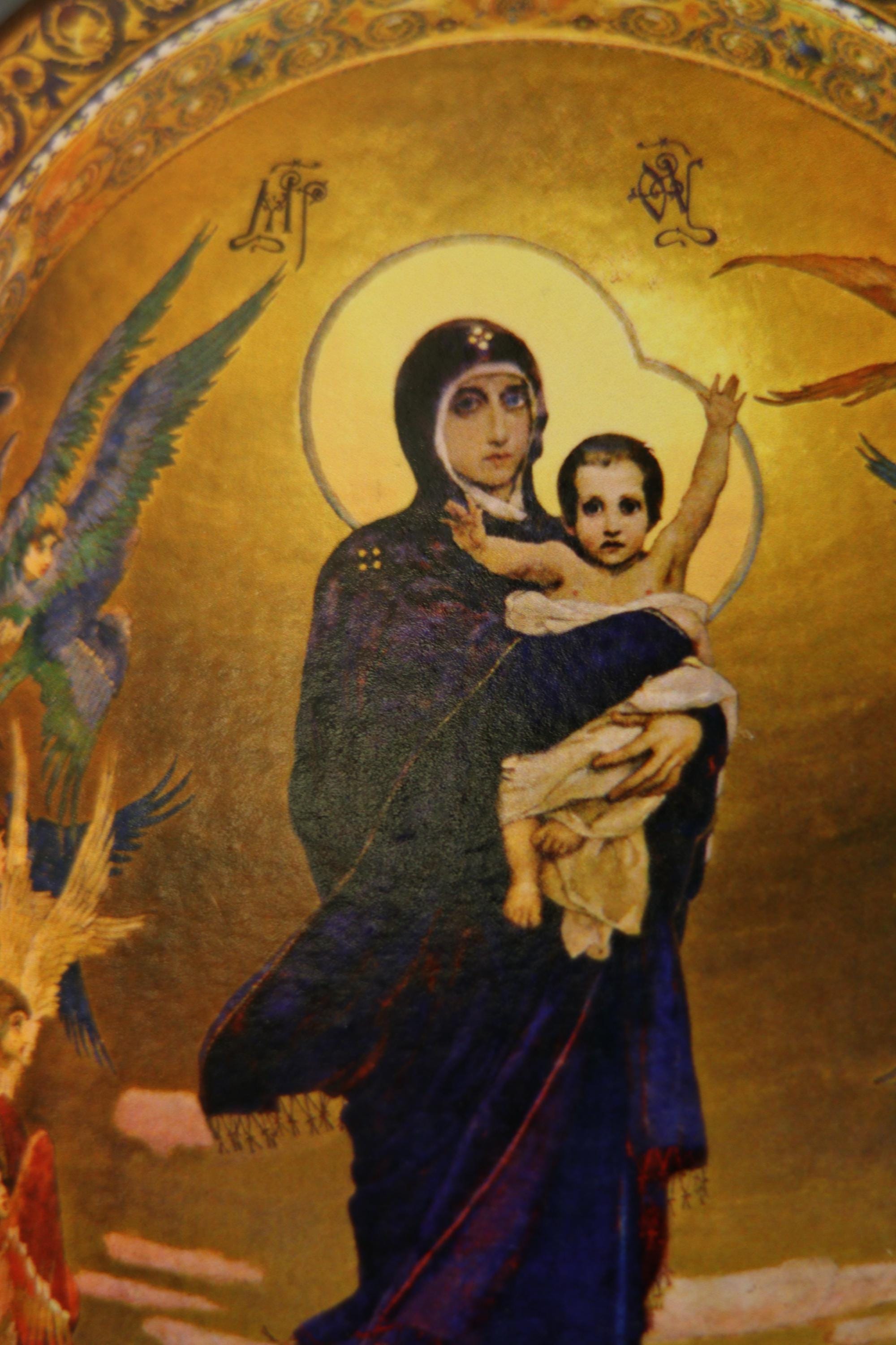 Wooden Orthodox Icon 6.3in, Virgin Mary With Child Icon, Christian Icon, Orthodox Icon