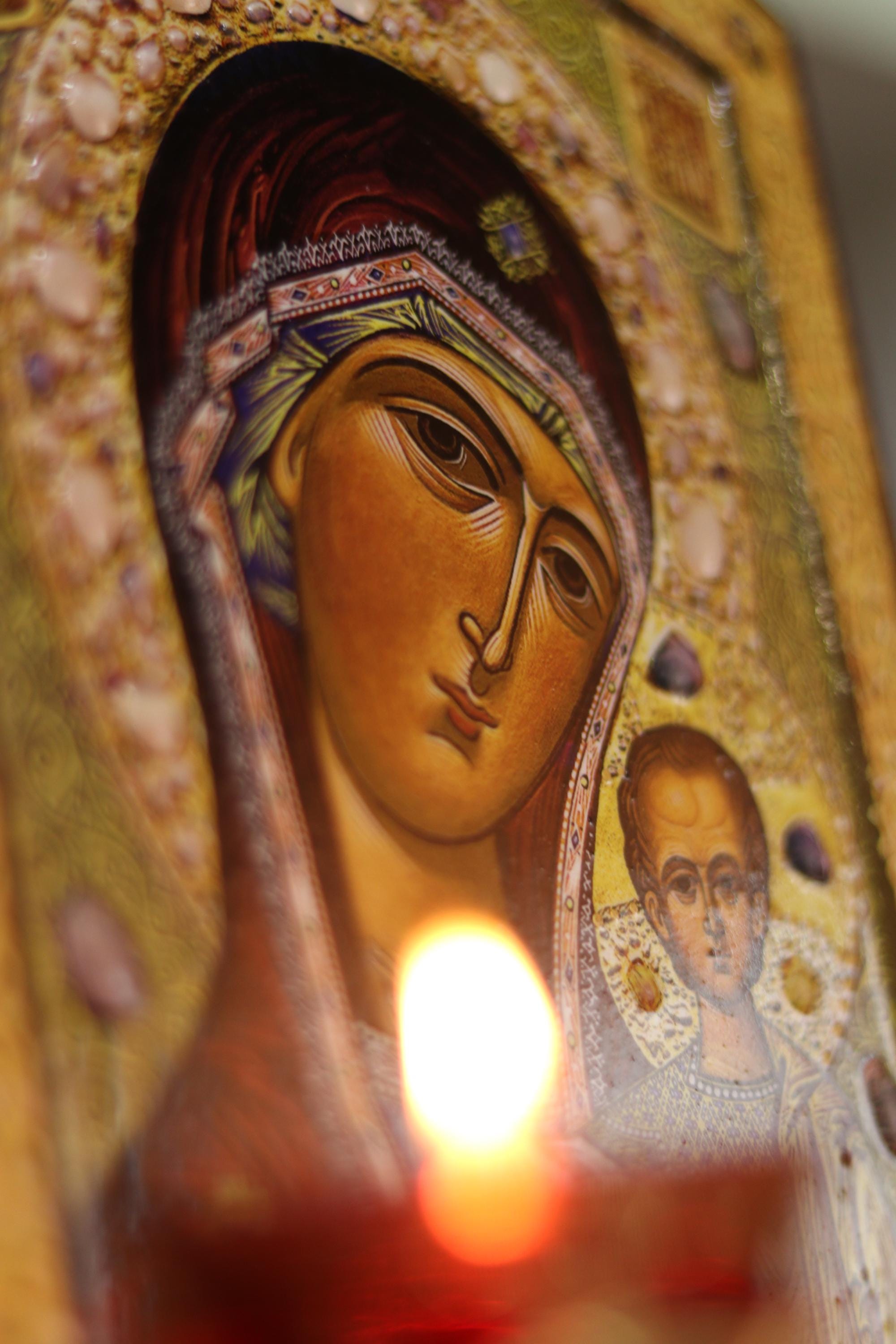 Virgin Mary Kazan Icon 7.9x5.9 in Orthodox Christian Wall Plaque