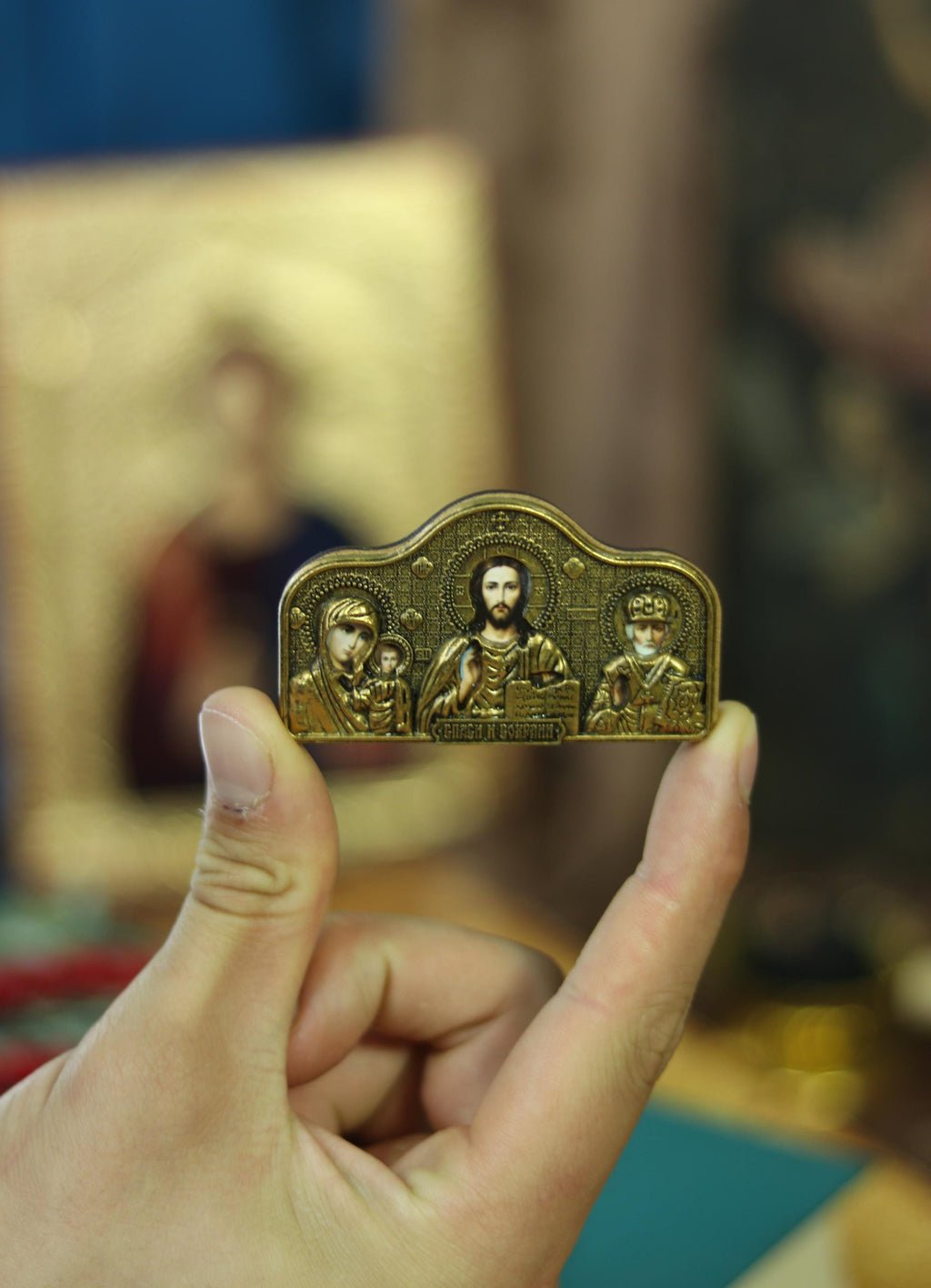 Greek Orthodox Diptych Icon, Small Pocket Diptych, Christian Travel Icon, Orthodox Church Icon, Religious Gift, Blessed Icon