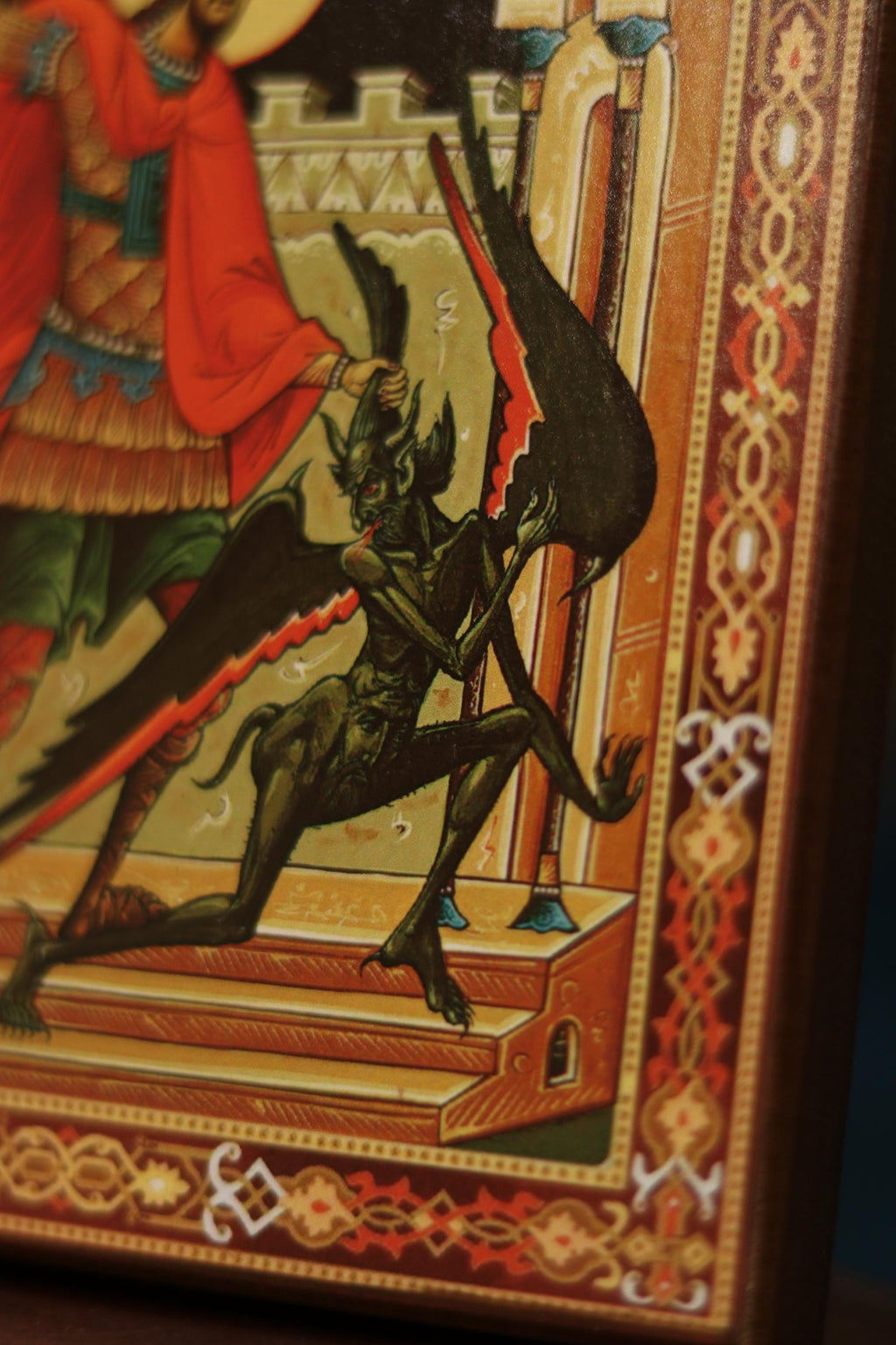 St George Icon Wooden Icon 200g, Orthodox Religious Decor