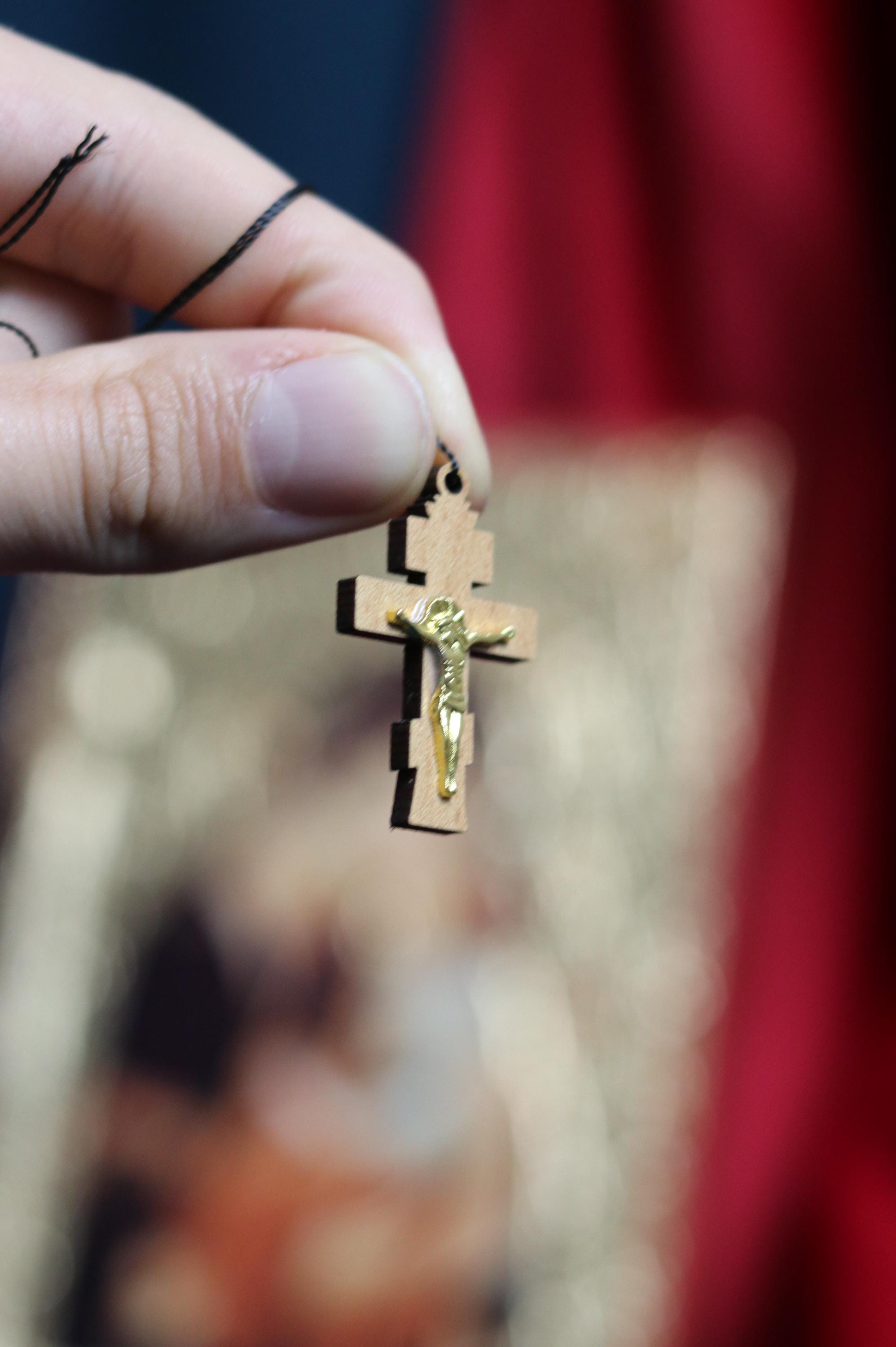 Handmade wooden Orthodox cross, Wooden cross, Orthodox pendant, Christian cross, Jesus crucifix, Wlessed cross, Orthodox necklace