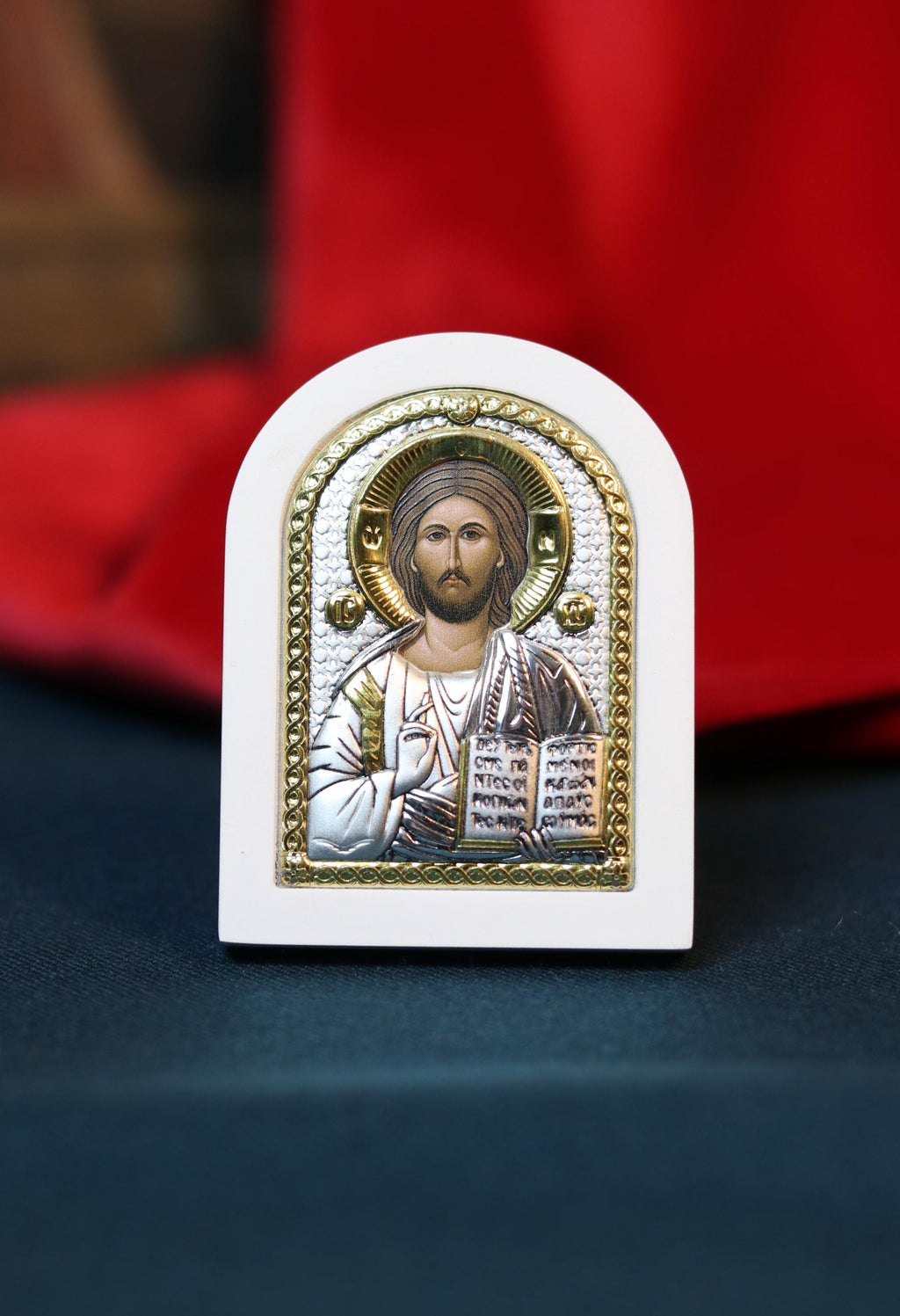 Orthodox icon of Jesus Christ, silver icon, Orthodox silver icon, Orthodox icon, Religious icon, Christian icon, Greek icon