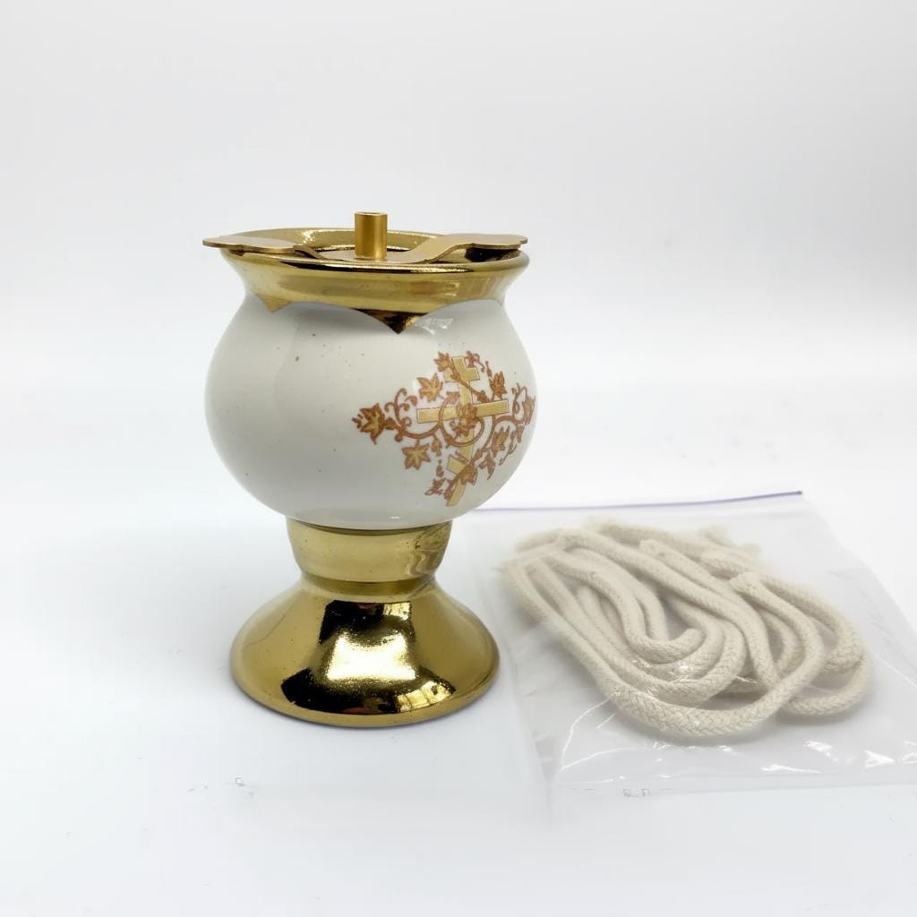 Orthodox Ceramic Handmade Oil Lamp 2.7 in