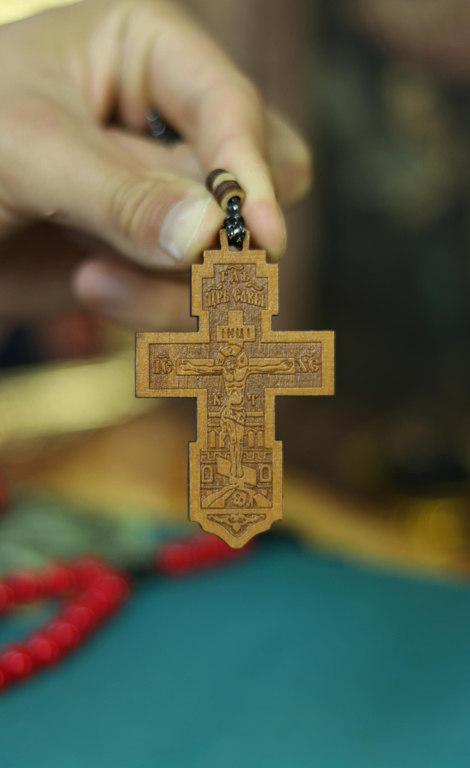 Wooden Car Cross Pendant, Orthodox Car Cross, Jesus Christ Cross, Christian Pendant, Wooden Crucifix, Orthodox Church Gift