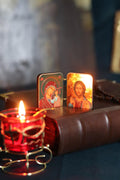 Diptych icon of Jesus Christ and the Mother of God, 2x1.6 in