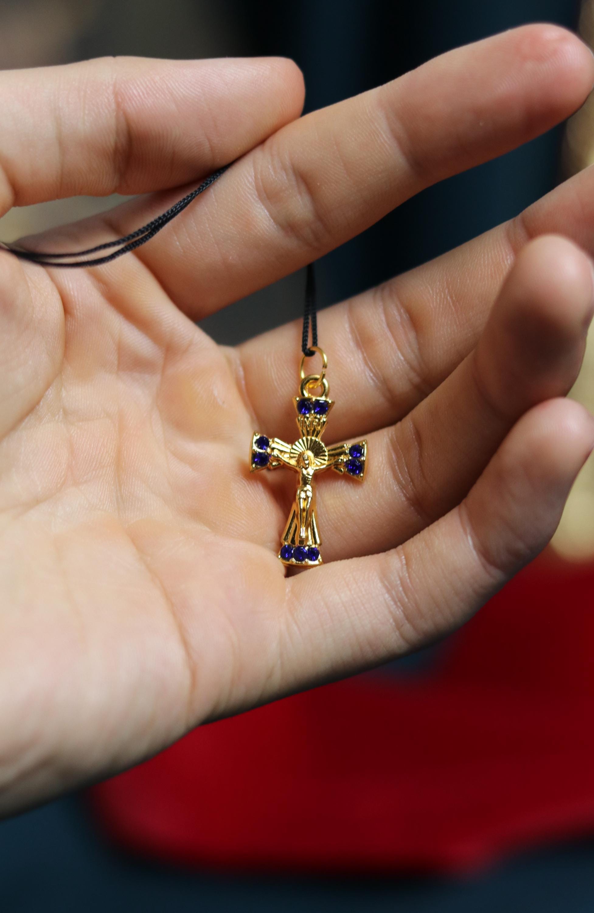 Orthodox Cross Necklace, Large Jesus cross pendant with Jesus Christ, Christian Cross Pendant, Crucifix necklace, Orthodox pendant