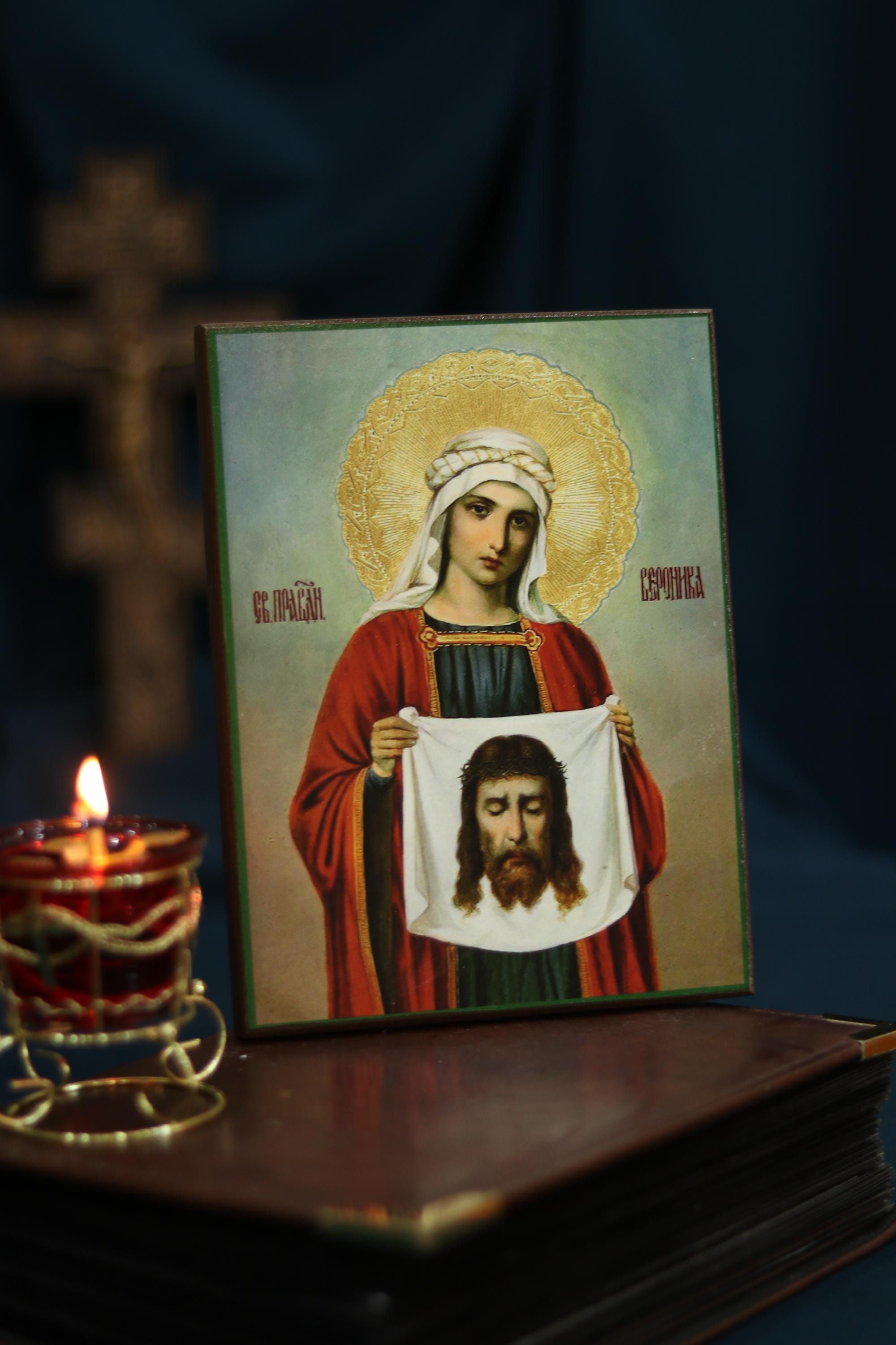 Righteous Veronica Icon Wooden Icon Orthodox Religious Art