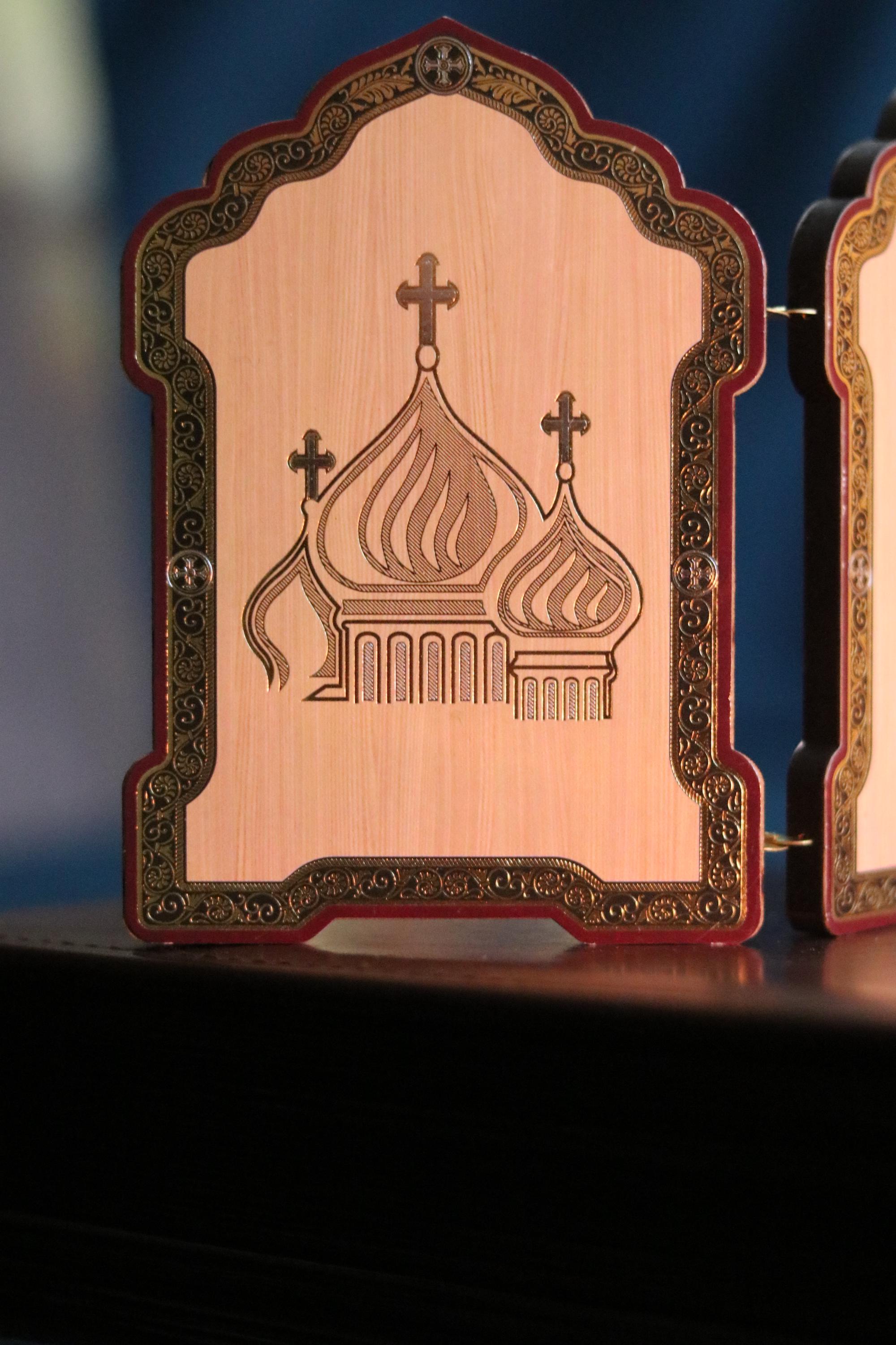 Wooden Orthodox Folding Icon 5.1in, Virgin Mary And Jesus Christ, Large Travel Diptych