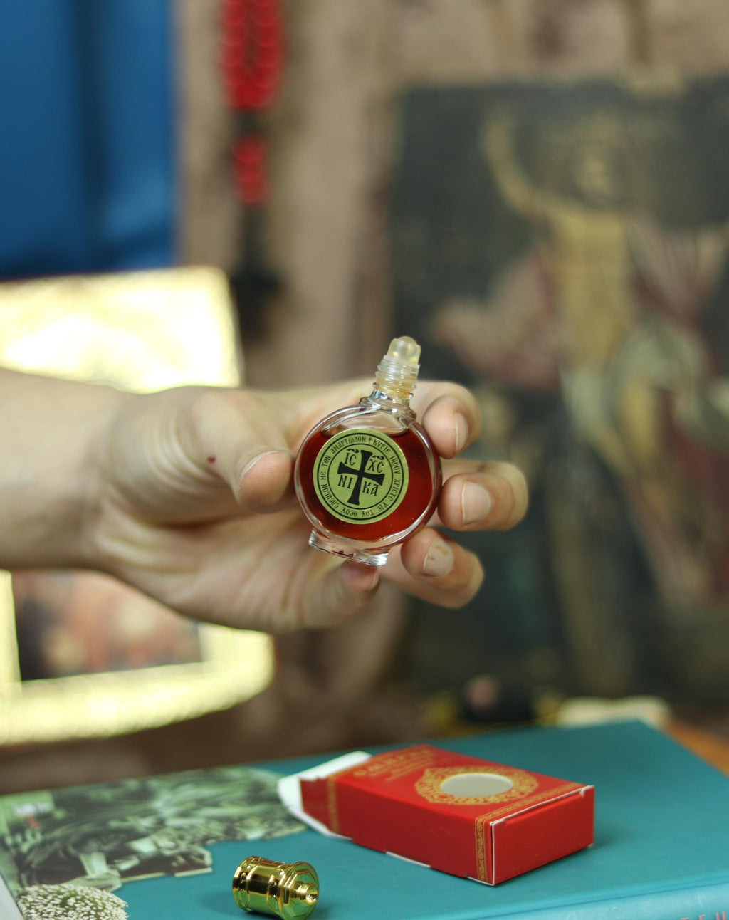 Orthodox Anointing Oil Roller Bottle, Holy Oil from Jerusalem, Prayer Oil with Cross, Christian Religious Gift, Healing Fragrance, Myrrh oil
