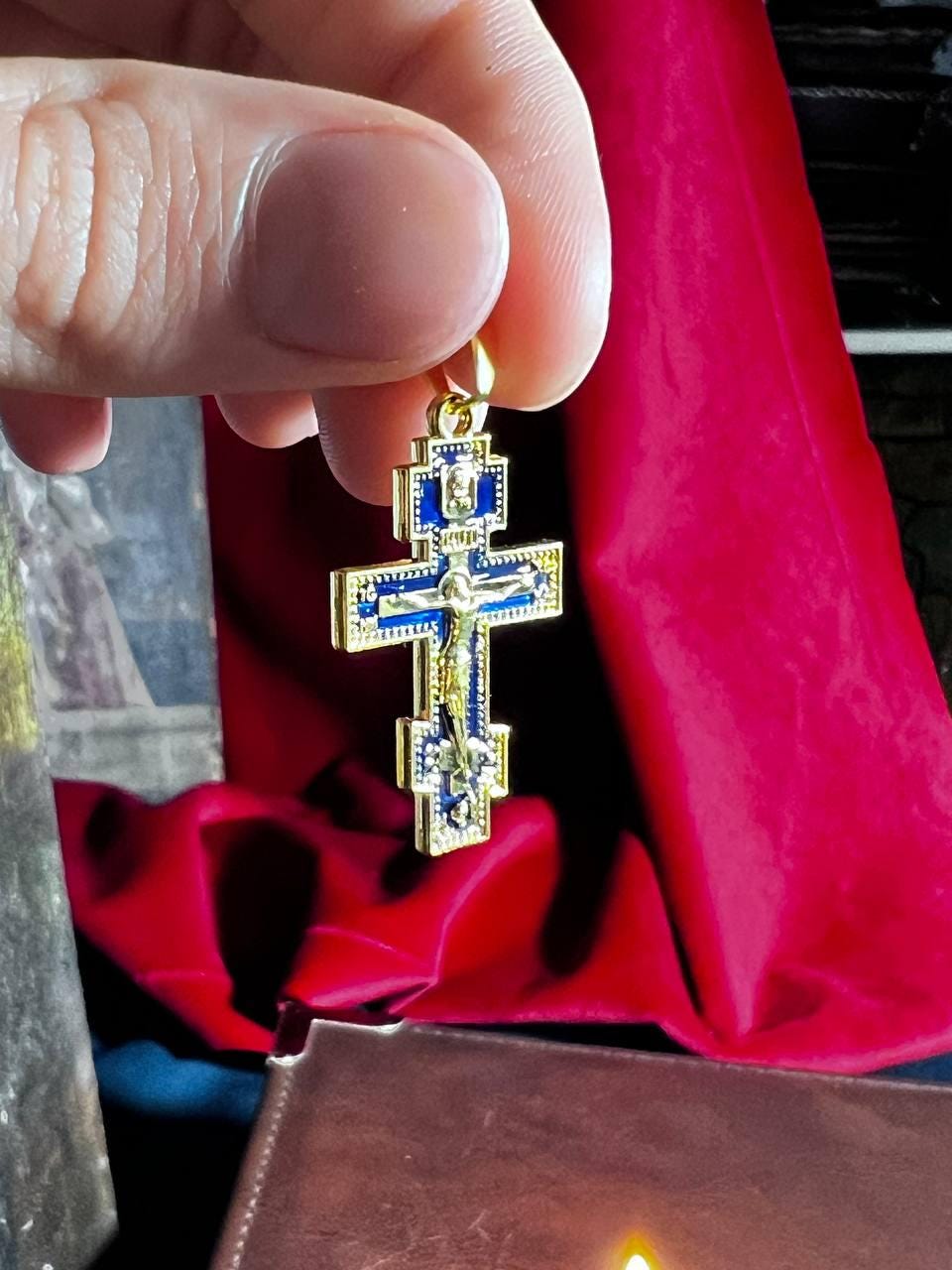 Orthodox Cross Necklace, Large Jesus cross pendant with Jesus Christ, Christian Cross Pendant, Crucifix necklace.