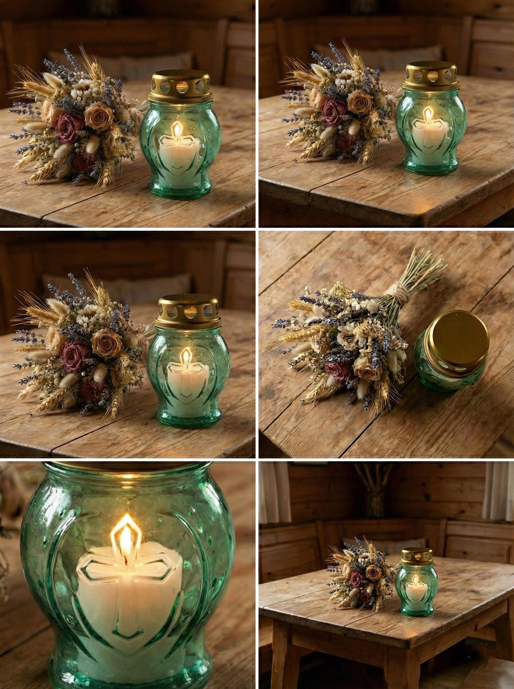 Memorial Glass Candle Lamp Set | Lamp + 8-Hour Candle | Orthodox Memorial Light
