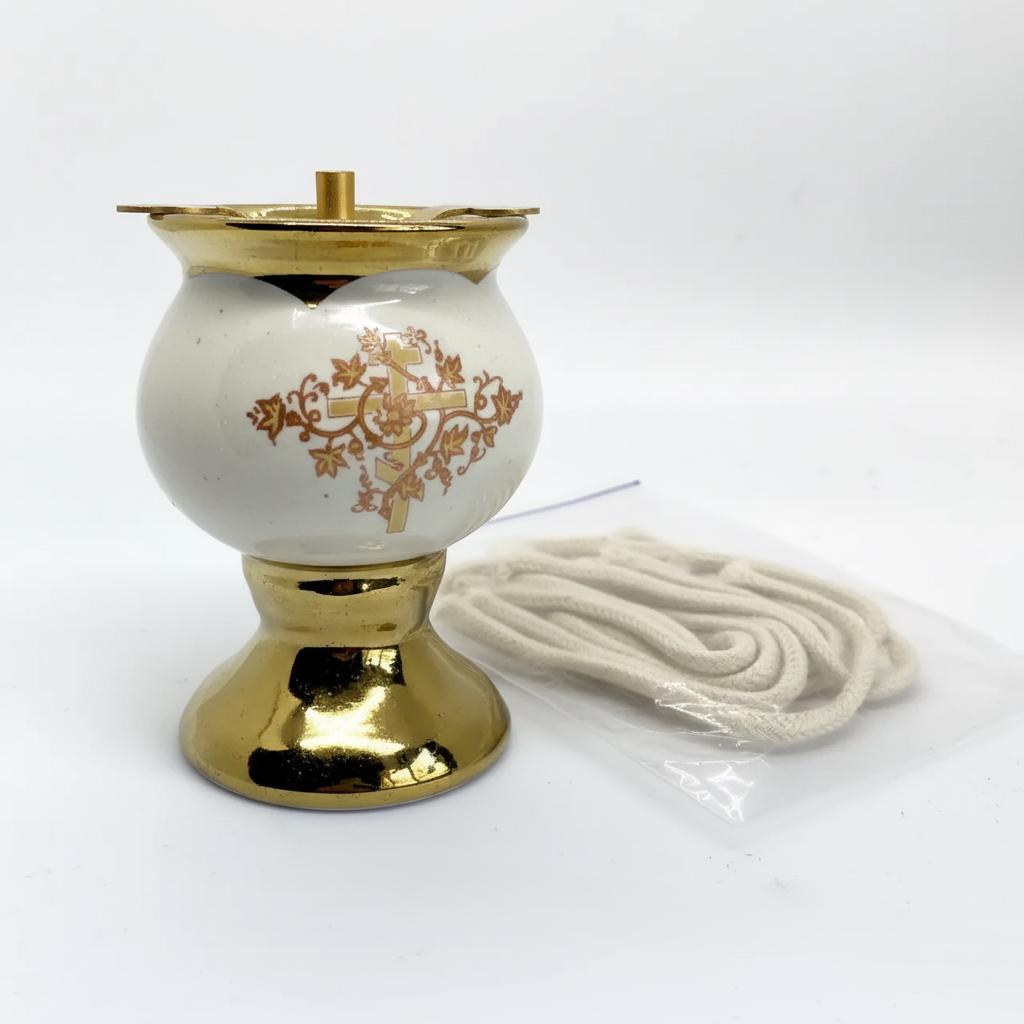 Orthodox Ceramic Handmade Oil Lamp 2.7 in