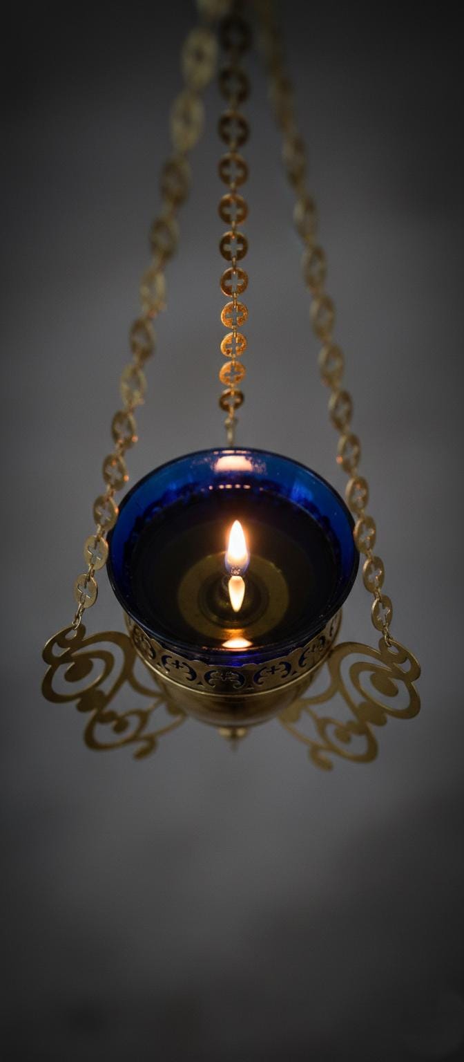 Hanging Oil Lamp, Orthodox Lampada, Church Prayer Corner Light