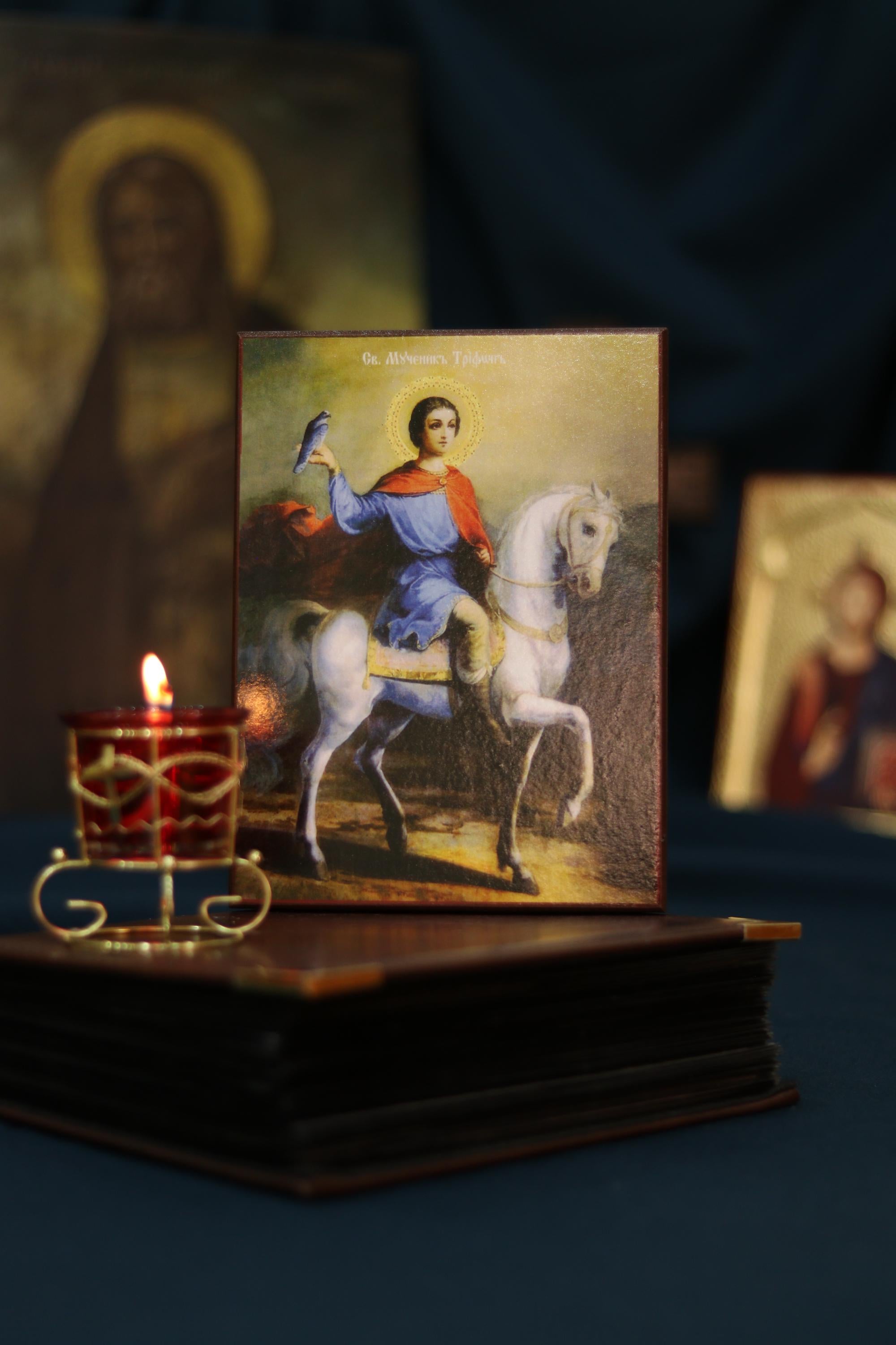 St Tryphon Icon Orthodox Christian Wooden Icon Saint Tryphon Gift