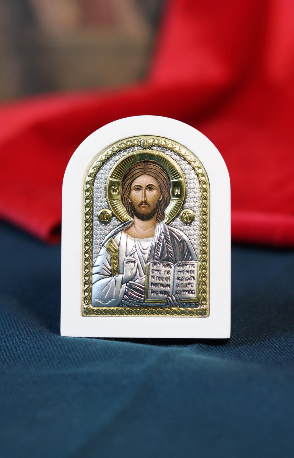 Orthodox icon of Jesus Christ, silver icon, Orthodox silver icon, Orthodox icon, Religious icon, Christian icon, Greek icon
