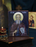 Saint Sabbas the Sanctified Orthodox Wooden Icon Christian Prayer